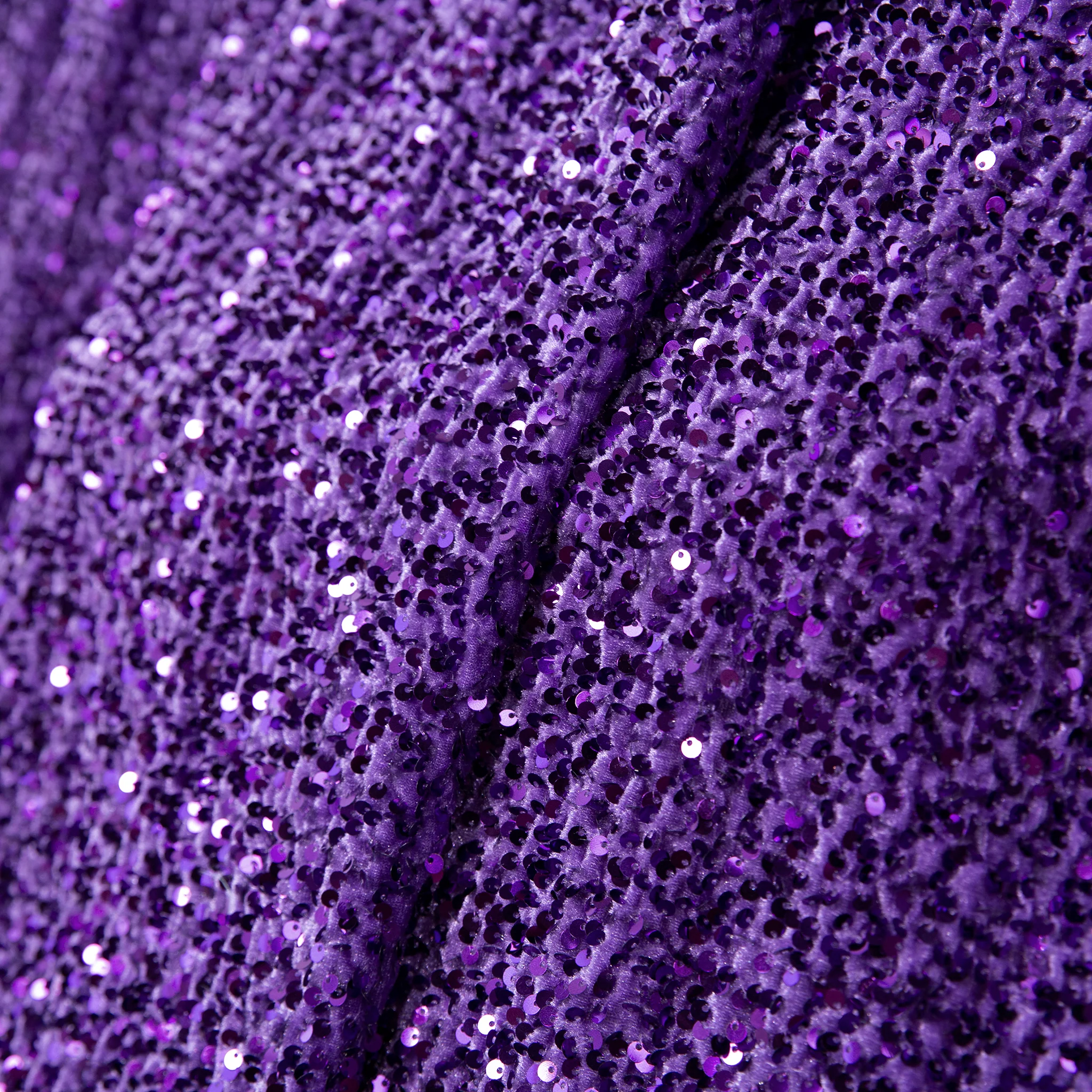 Sequin Velvet 12ft H x 52" W Drape/Backdrop Curtain Panel - Purple - Image 3