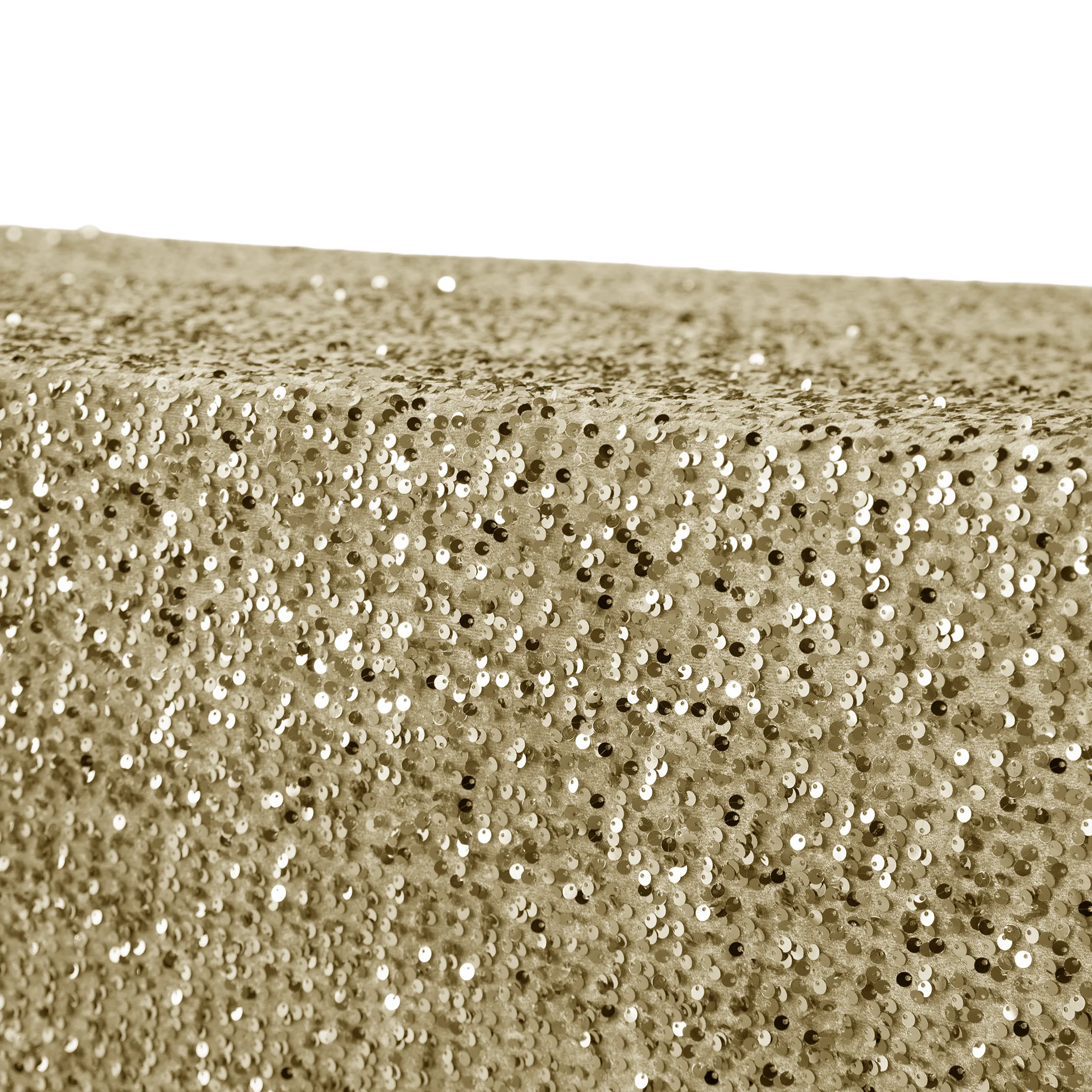 Sequin Velvet 90"x132" Rectangular Tablecloth - Champagne - Image 3