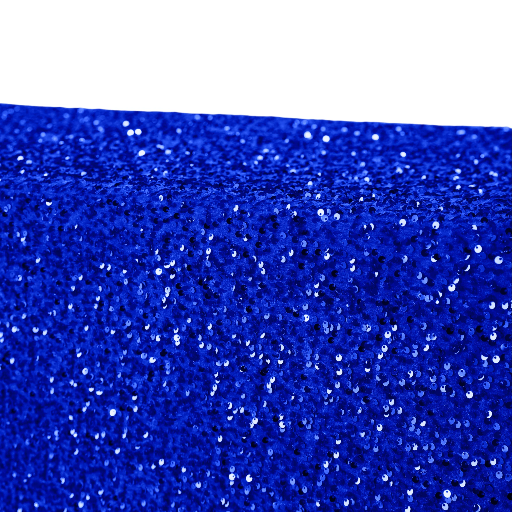 Sequin Velvet 90"x132" Rectangular Tablecloth - Royal Blue - Image 4