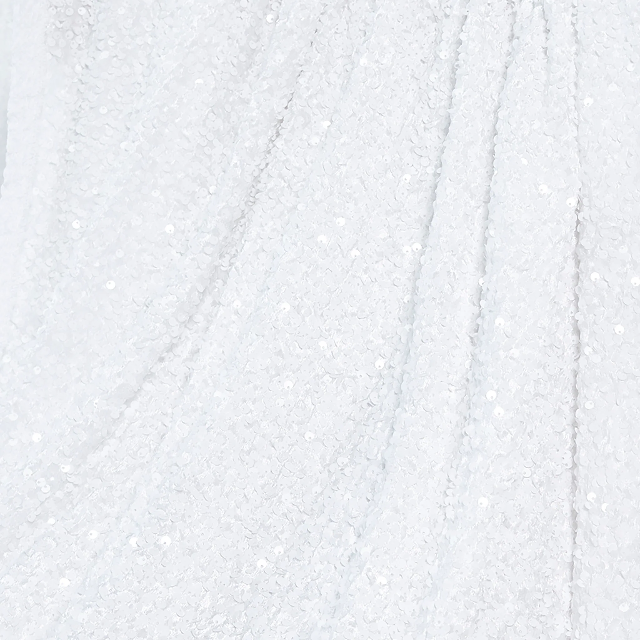 Sequin Velvet 90"x132" Rectangular Tablecloth - White - Image 3