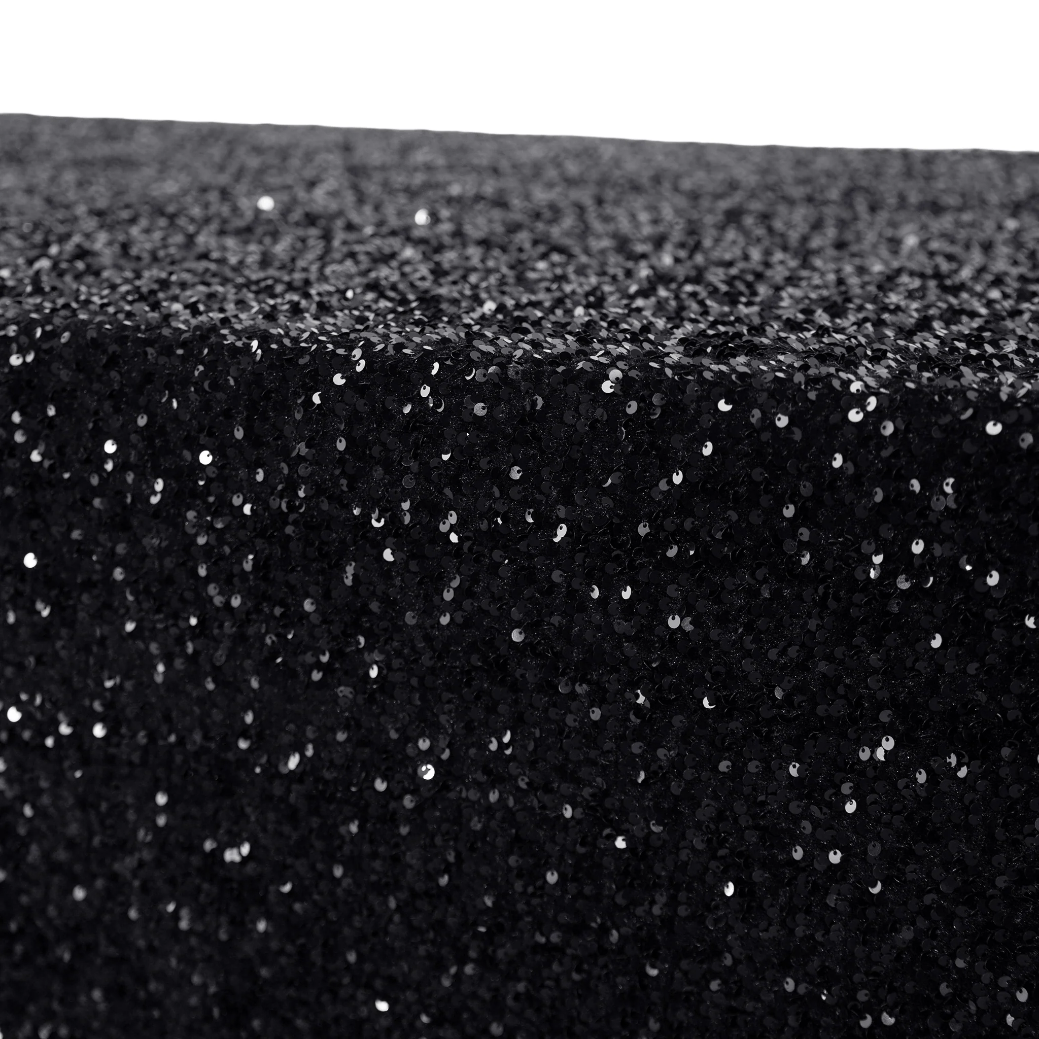 Sequin Velvet 90"x156" Rectangular Tablecloth - Black - Image 4