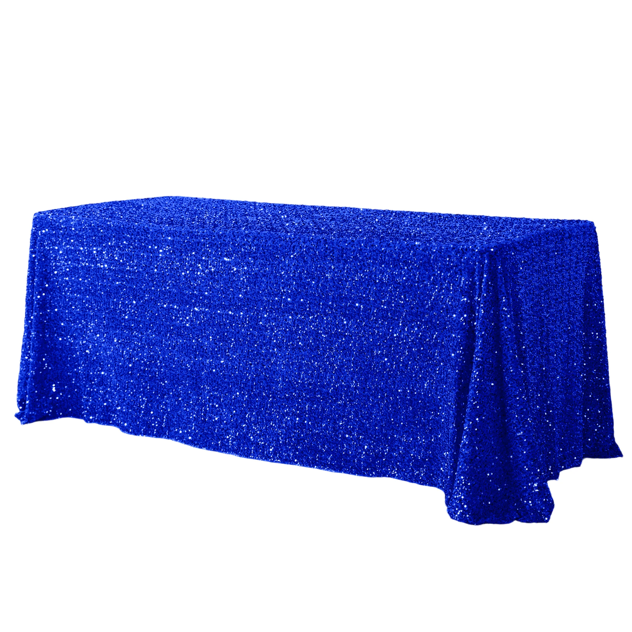 Sequin Velvet 90"x156" Rectangular Tablecloth - Royal Blue
