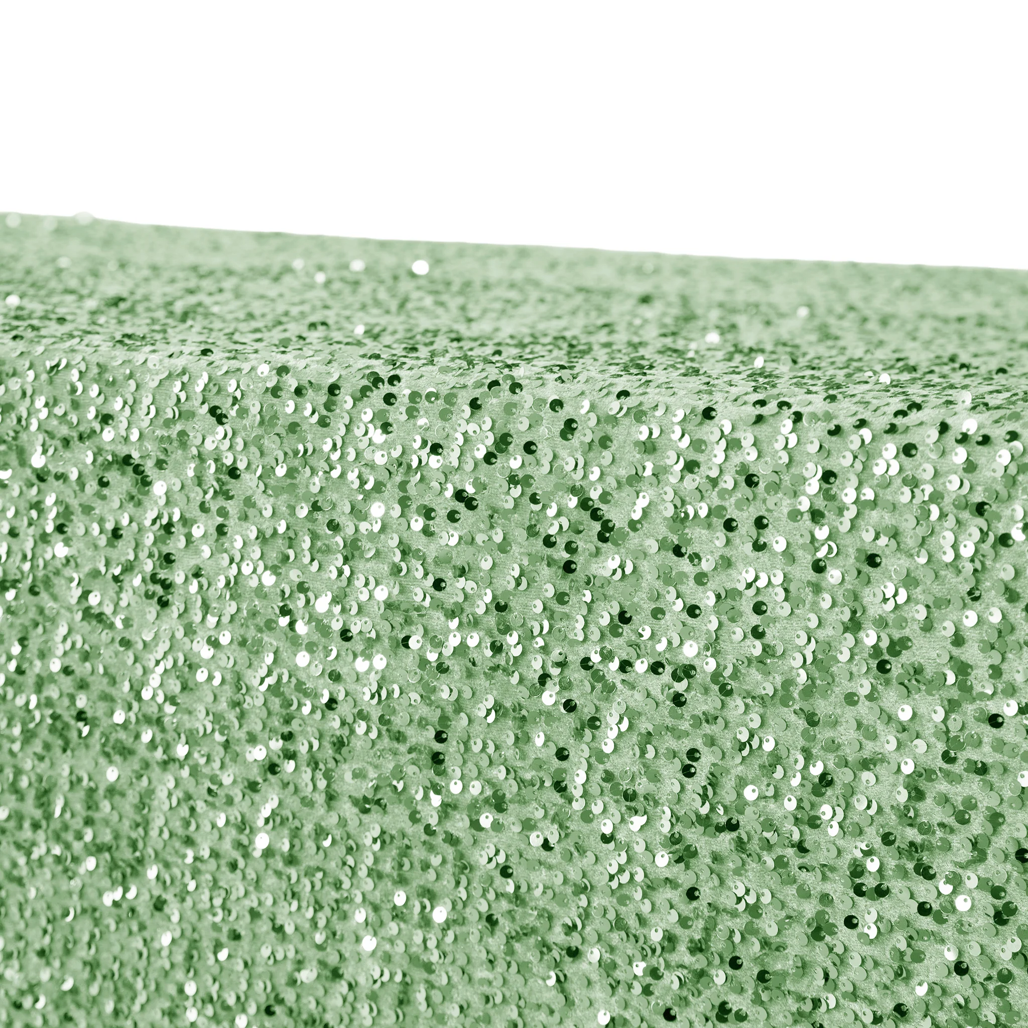 Sequin Velvet 90"x156" Rectangular Tablecloth - Sage Green - Image 2