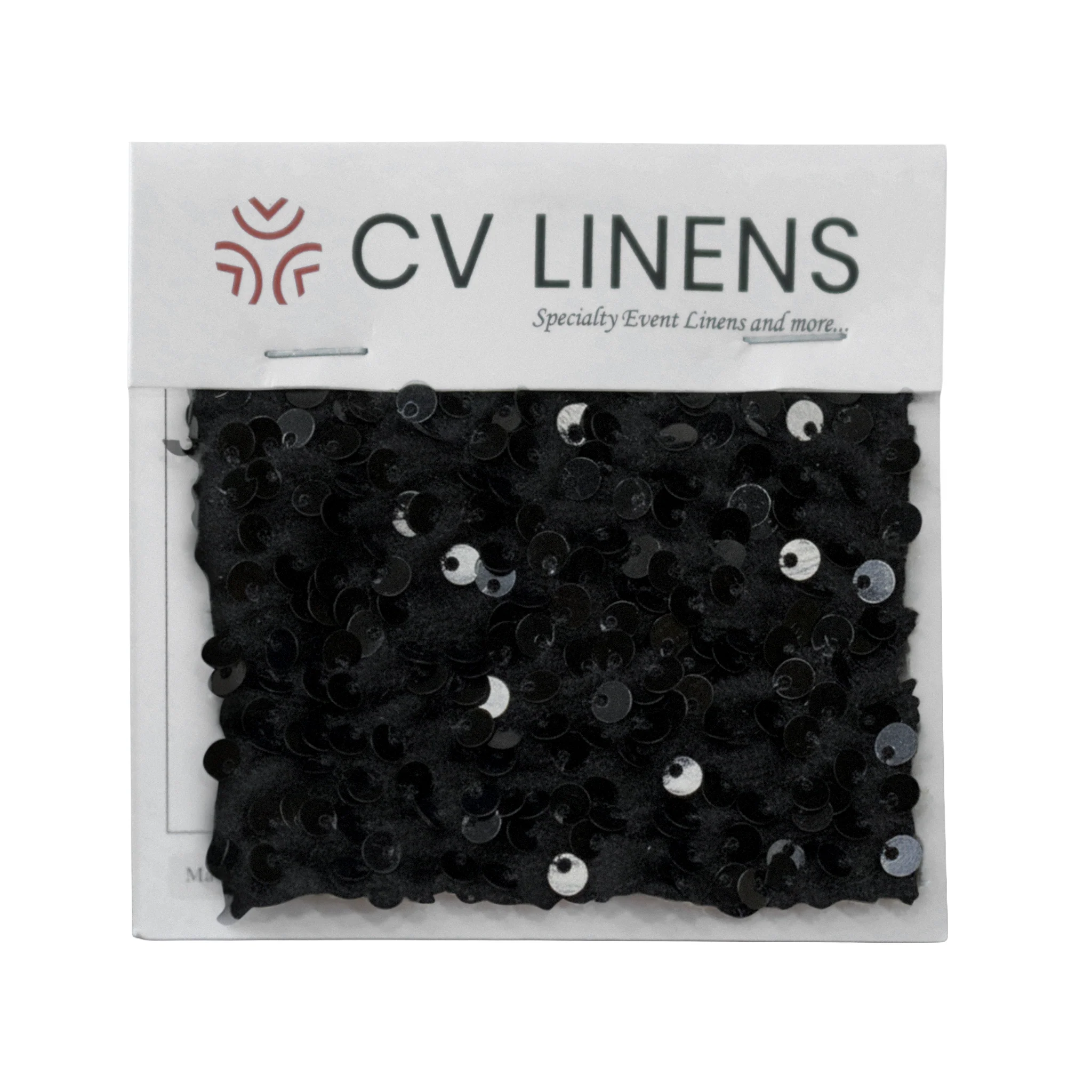 Sequin Velvet Swatch Card - Black