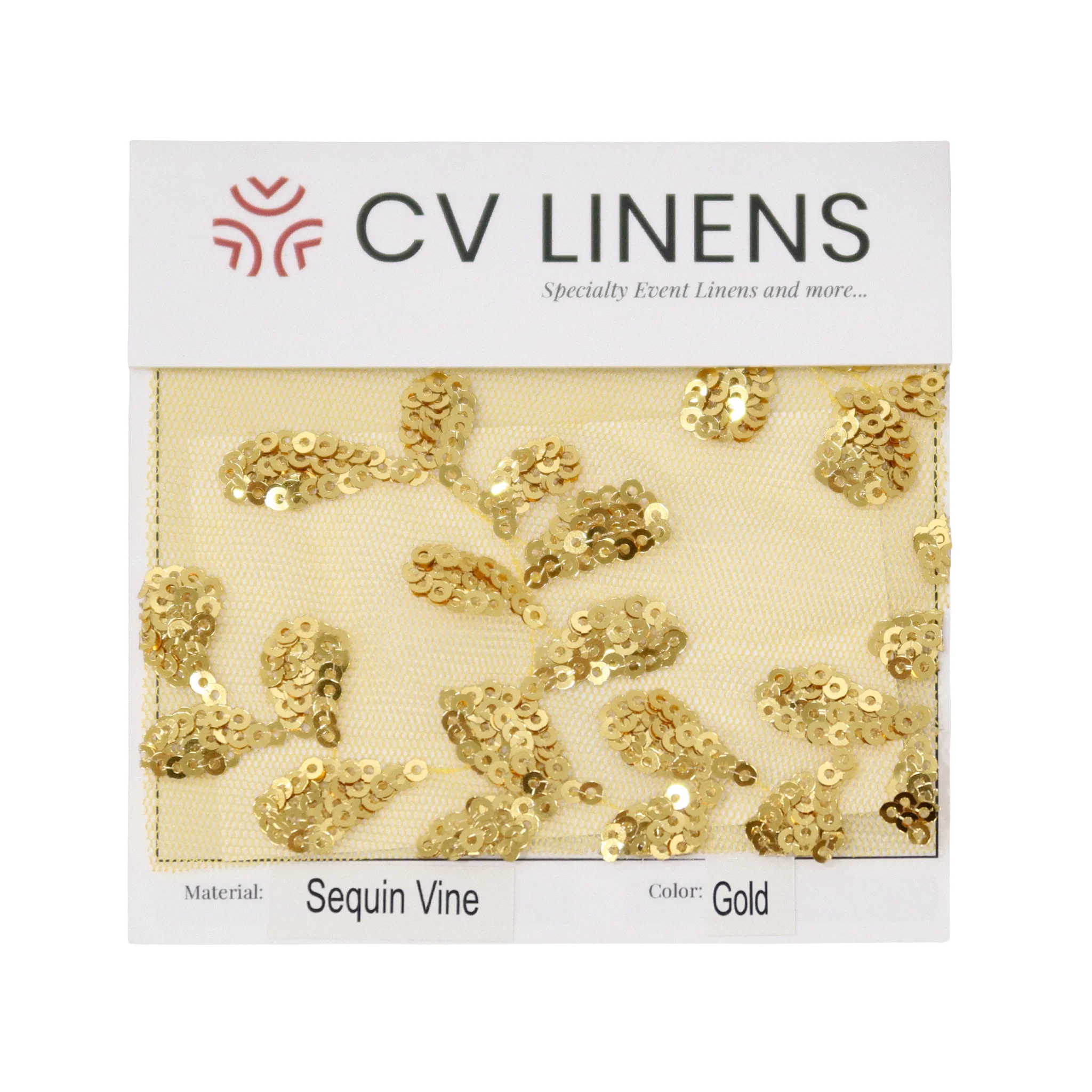 Sequin Vine Swatch Card - Gold