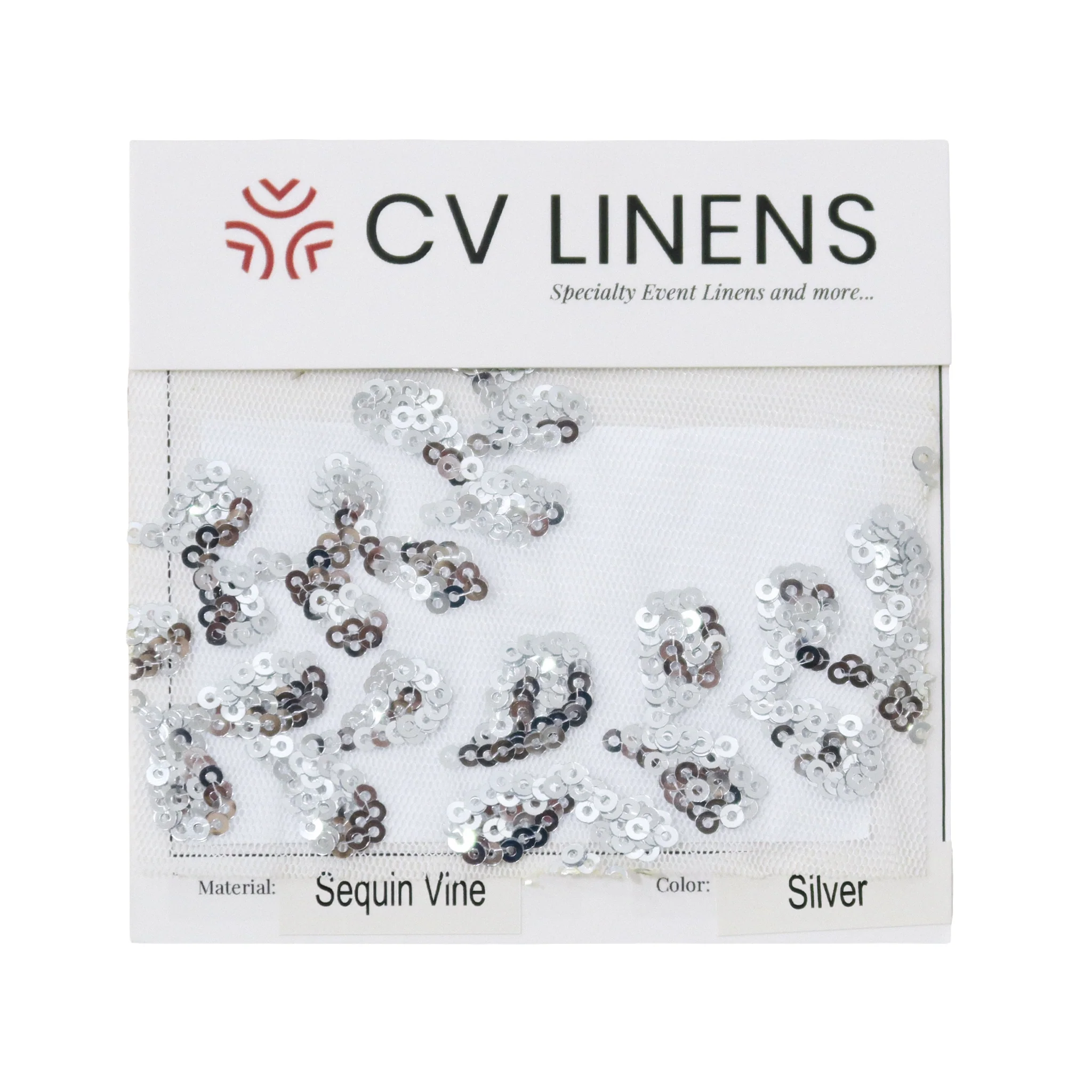 Sequin Vine Swatch Card - Silver