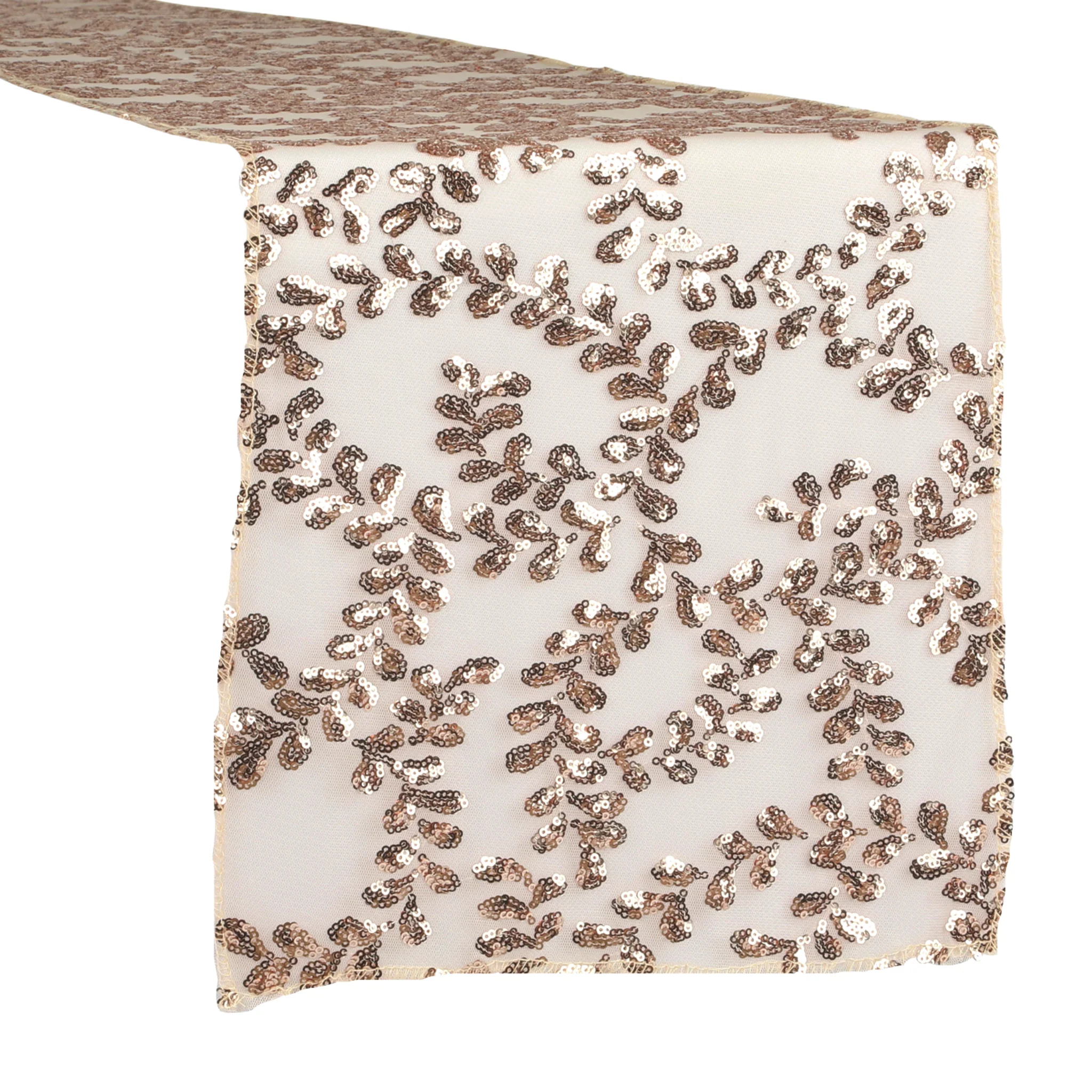 Sequin Vine Table Runner - Blush/Rose Gold