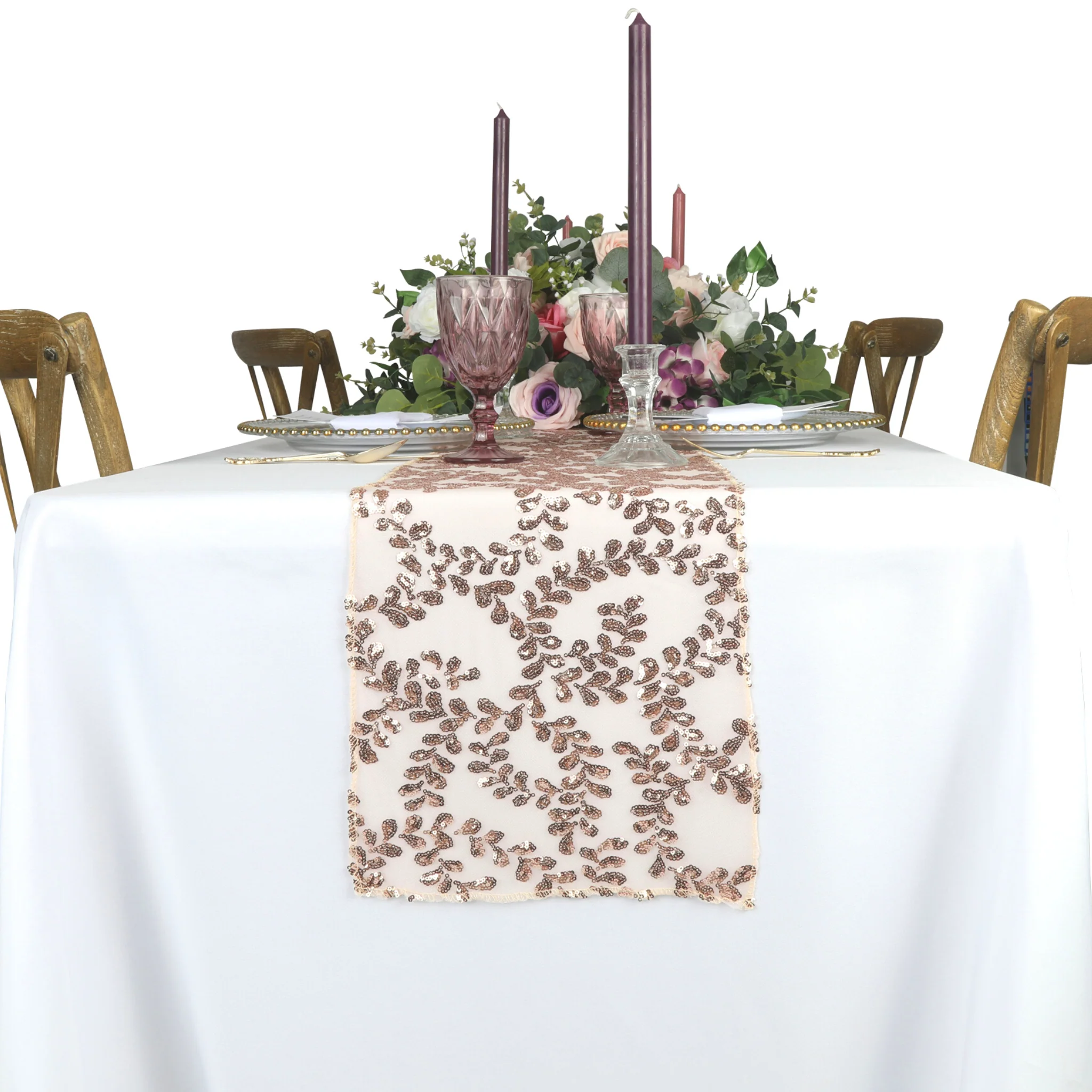 Sequin Vine Table Runner - Blush/Rose Gold - Image 5