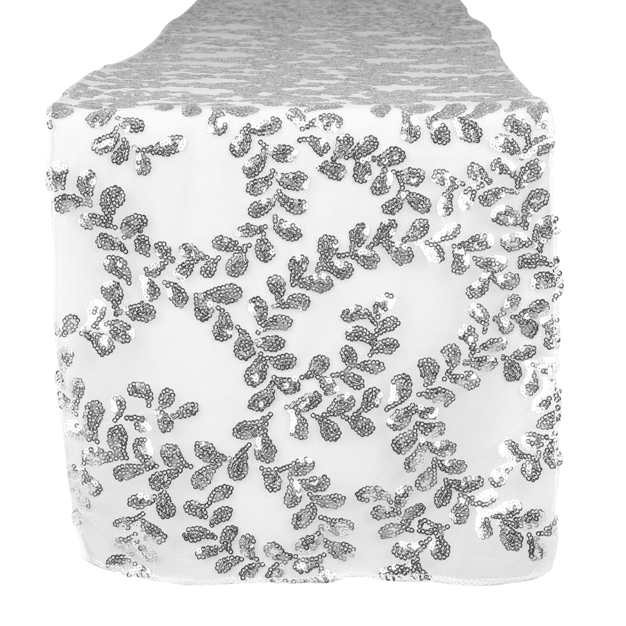 Sequin Vine Table Runner - Silver - Image 6