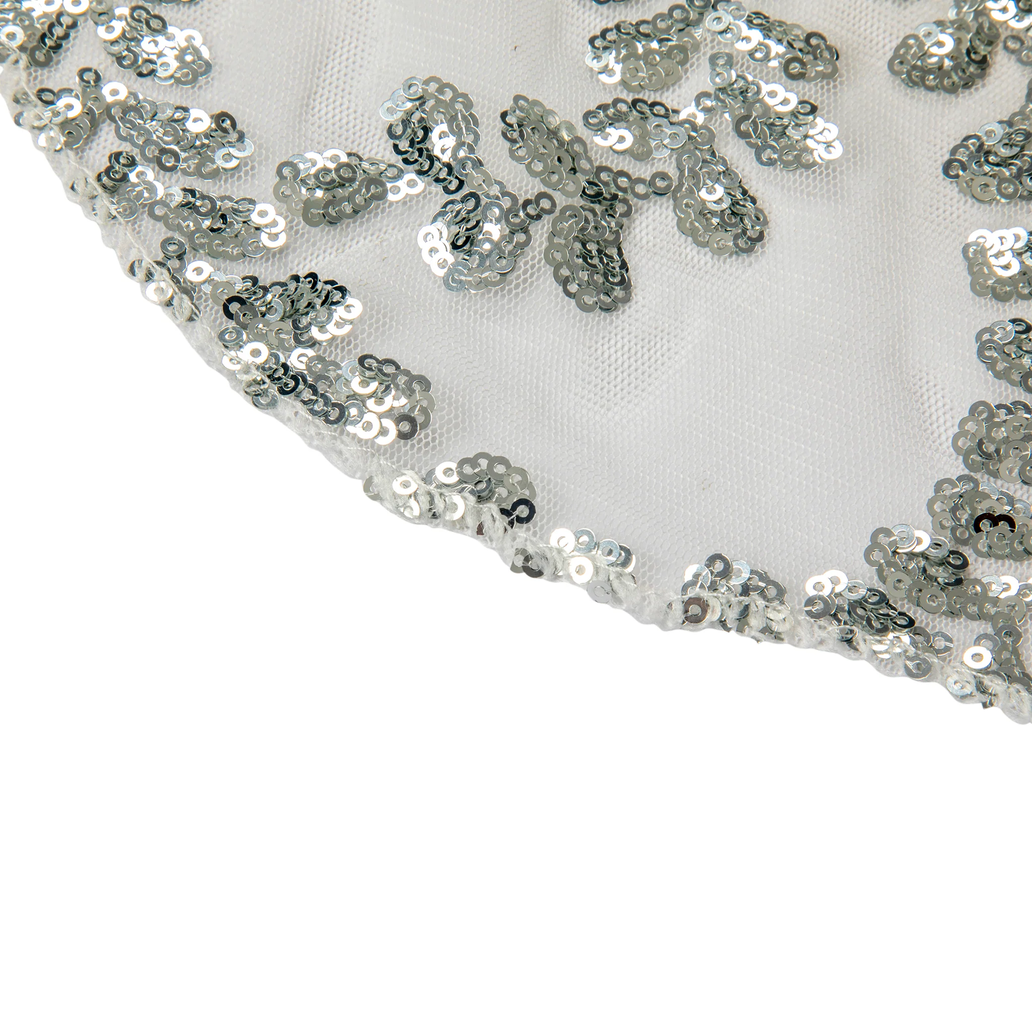Sequin Vine Tablecloth Overlay 120" Round  - Silver - Image 10