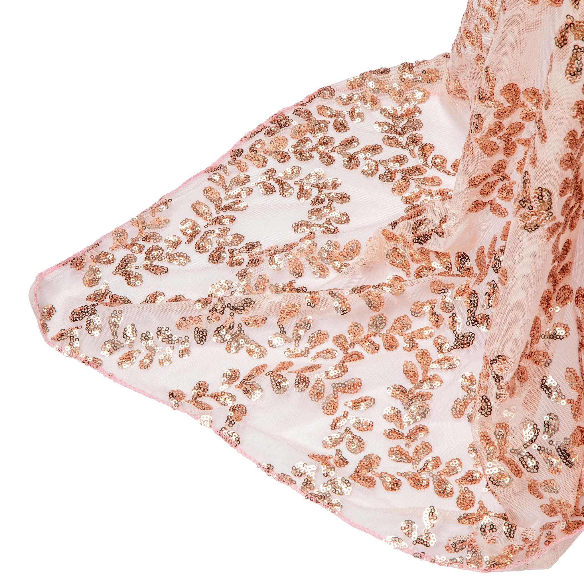Sequin Vine Tablecloth Overlay 90"x156" Rectangle - Blush/Rose Gold - Image 7