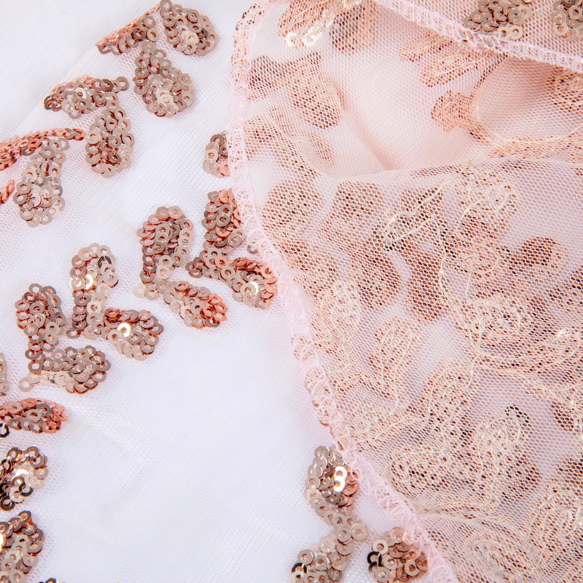 Sequin Vine Tablecloth Overlay 90"x156" Rectangle - Blush/Rose Gold - Image 8