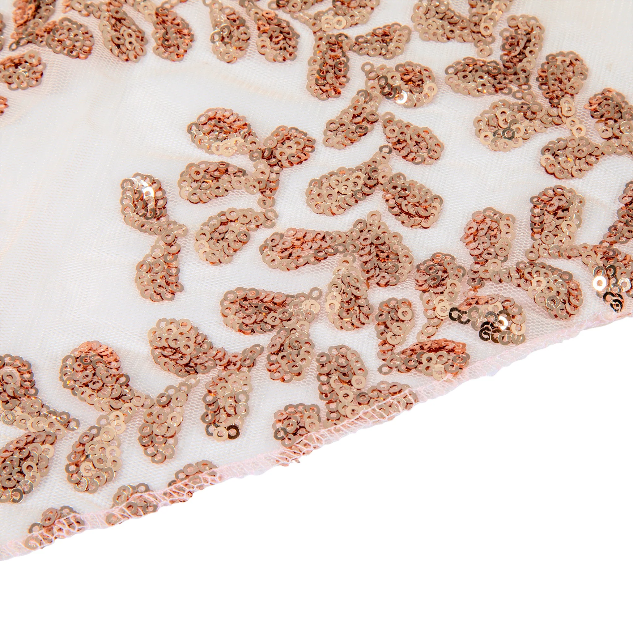 Sequin Vine Tablecloth Overlay 90"x156" Rectangle - Blush/Rose Gold - Image 9