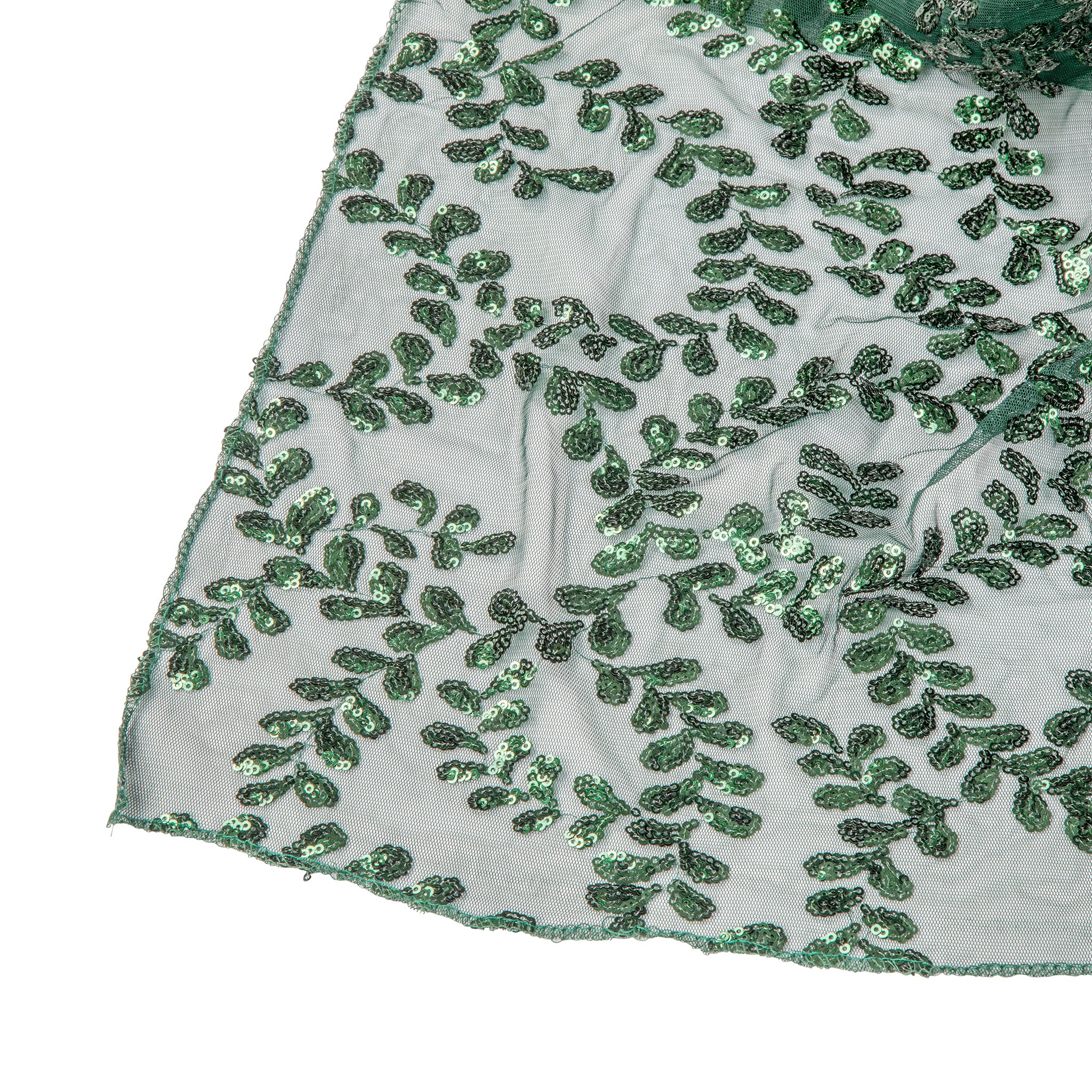 Sequin Vine Tablecloth Overlay 90"x156" Rectangle  - Emerald Green - Image 5