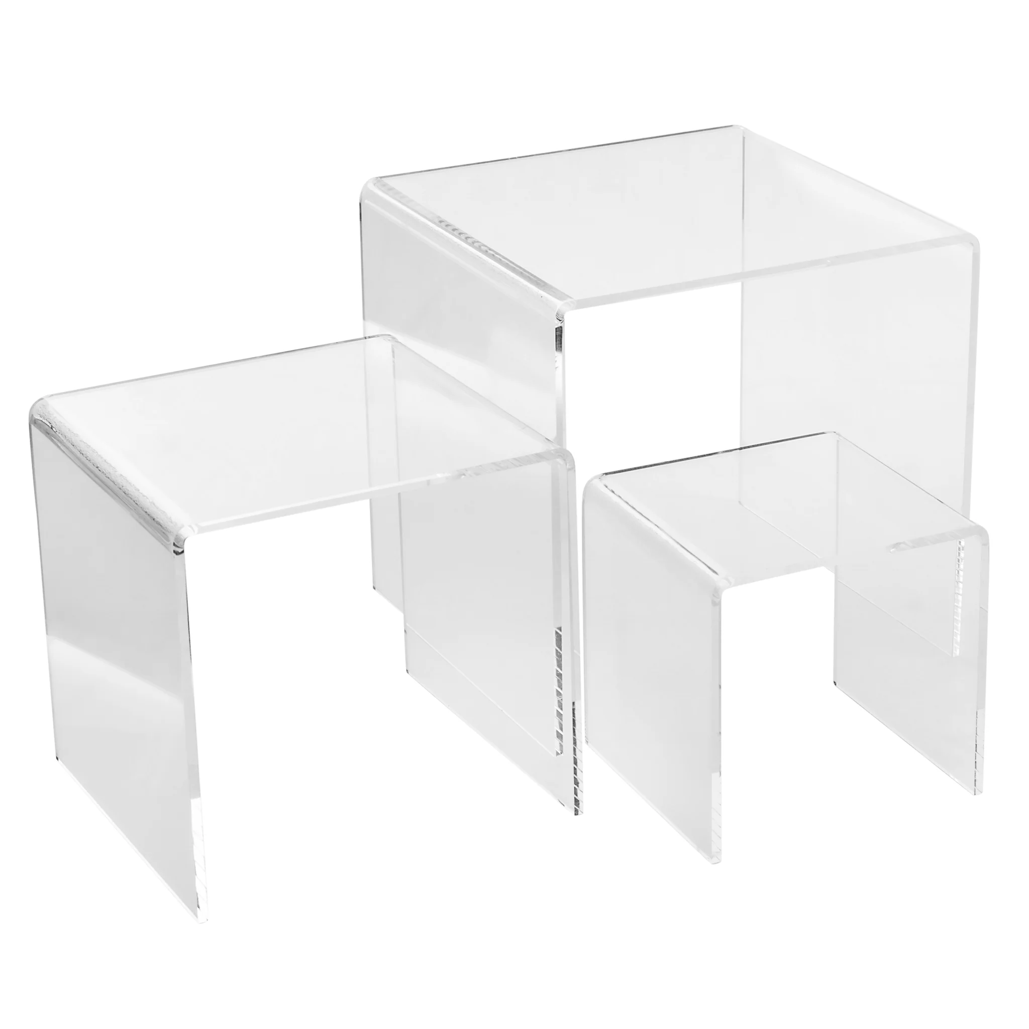 Set of 3 Acrylic Riser Display Stands - Clear - Image 5