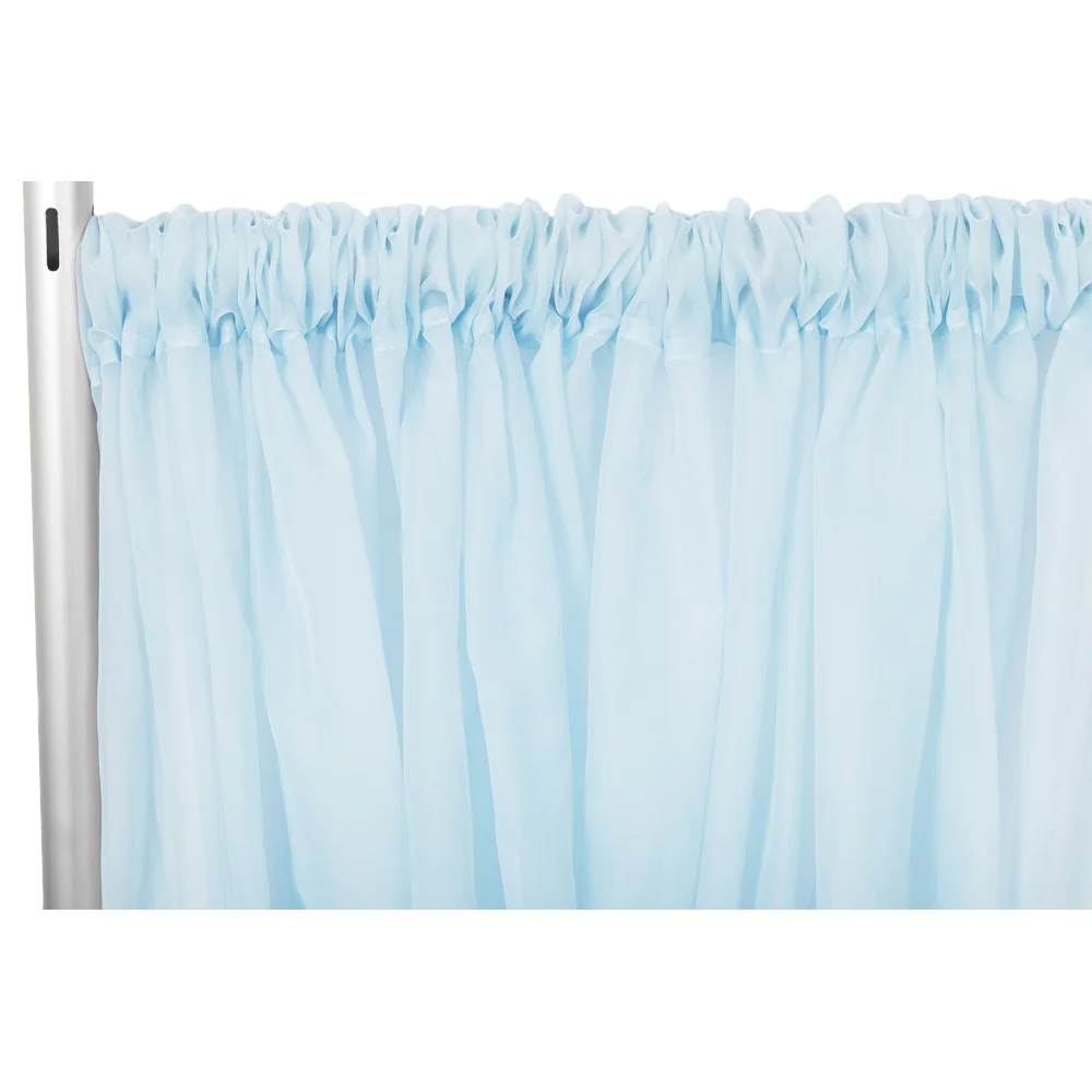 Sheer Voile Flame Retardant (FR) 10ft H x 118" W Drape/Backdrop Curtain Panel - Baby Blue