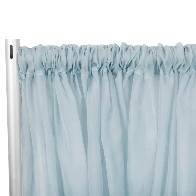 Sheer Voile Flame Retardant (FR) 10ft H x 118" W Drape/Backdrop Curtain Panel - Dusty Blue