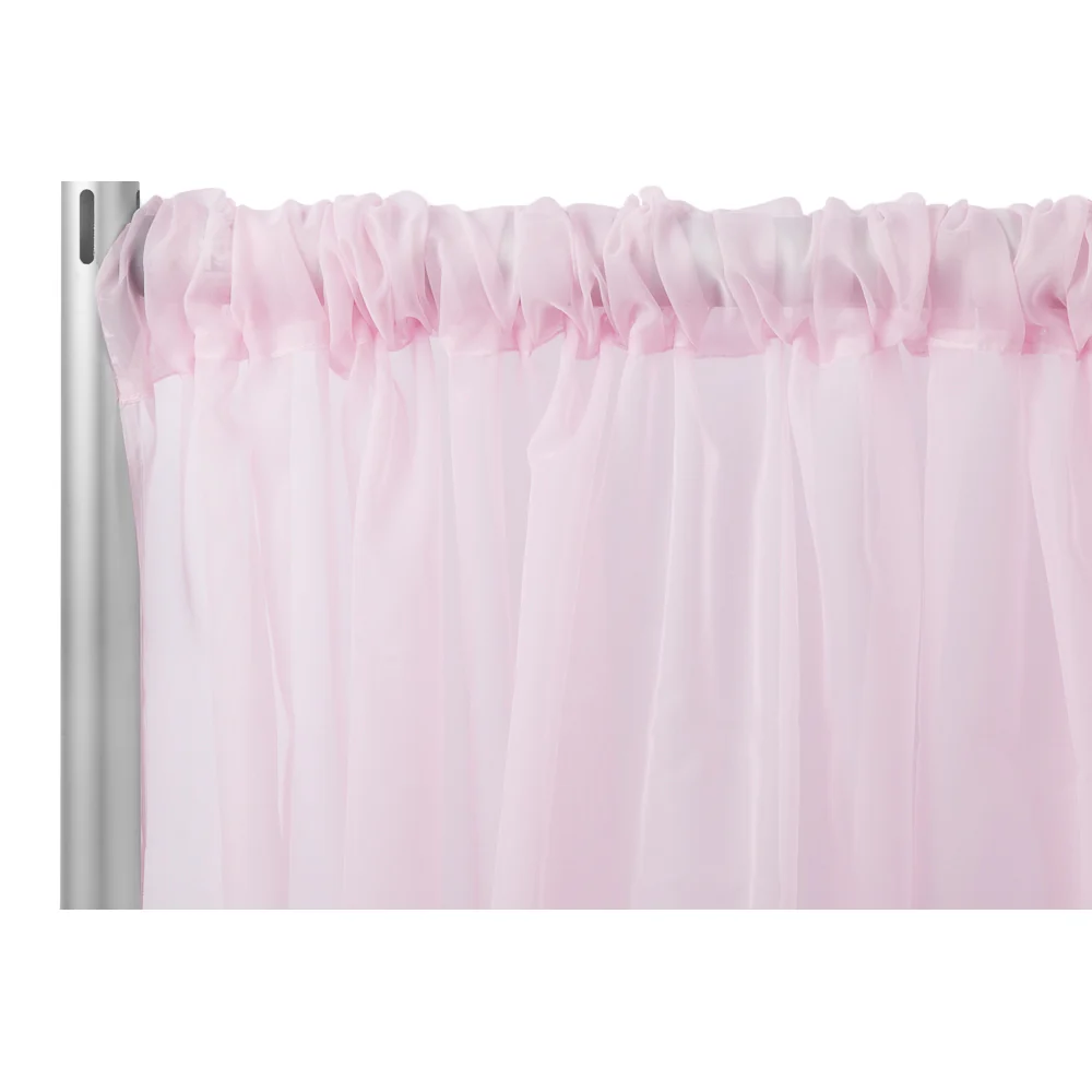 Sheer Voile Flame Retardant (FR) 10ft H x 118" W Drape/Backdrop Curtain Panel - Pink - Image 3