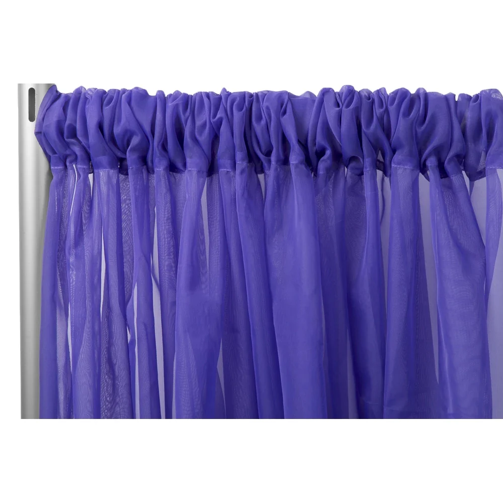 Sheer Voile Flame Retardant (FR) 10ft H x 118" W Drape/Backdrop Curtain Panel - Purple