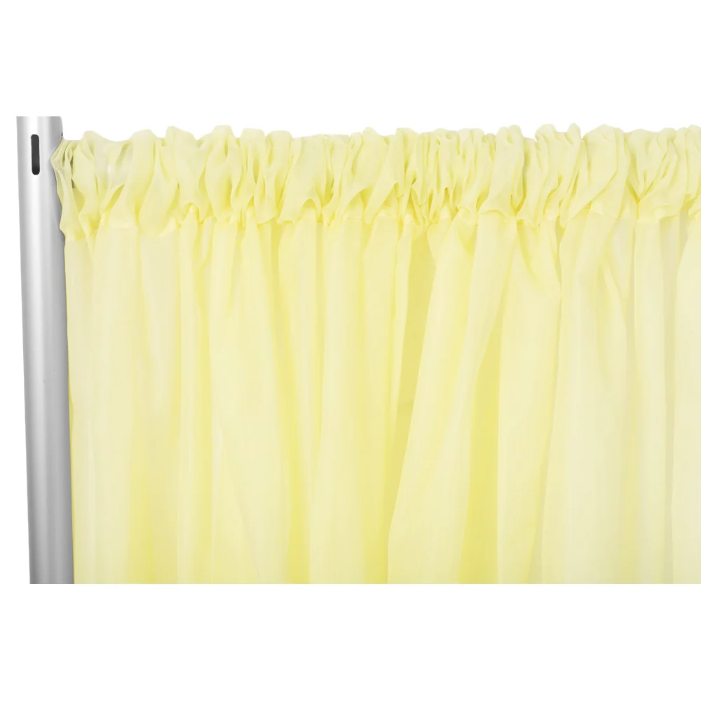 Sheer Voile Flame Retardant (FR) 10ft H x 118" W Drape/Backdrop Curtain Panel - Yellow