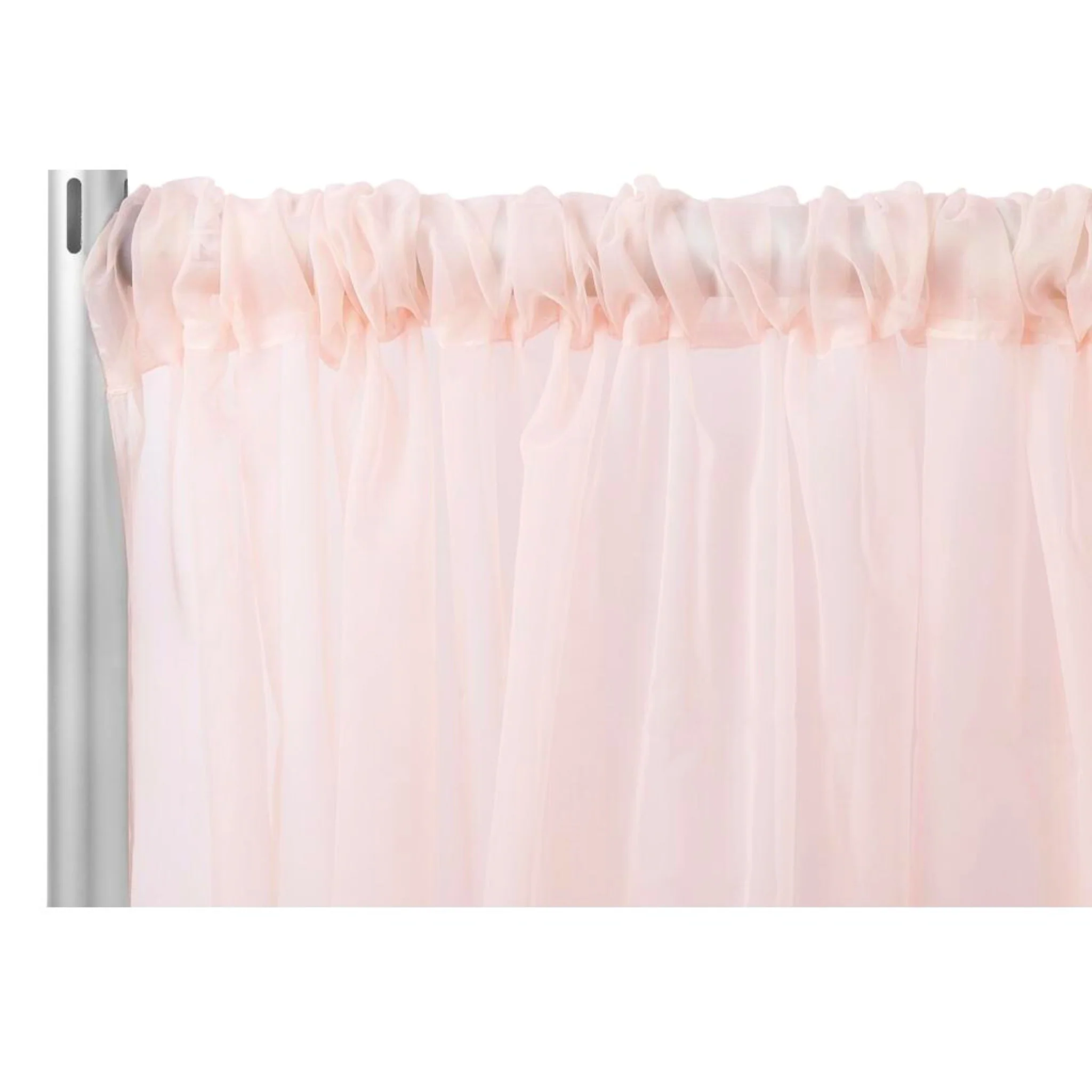 Sheer Voile Flame Retardant (FR) 12ft H x 118" W Drape/Backdrop Curtain Panel - Blush/Rose Gold - Image 3