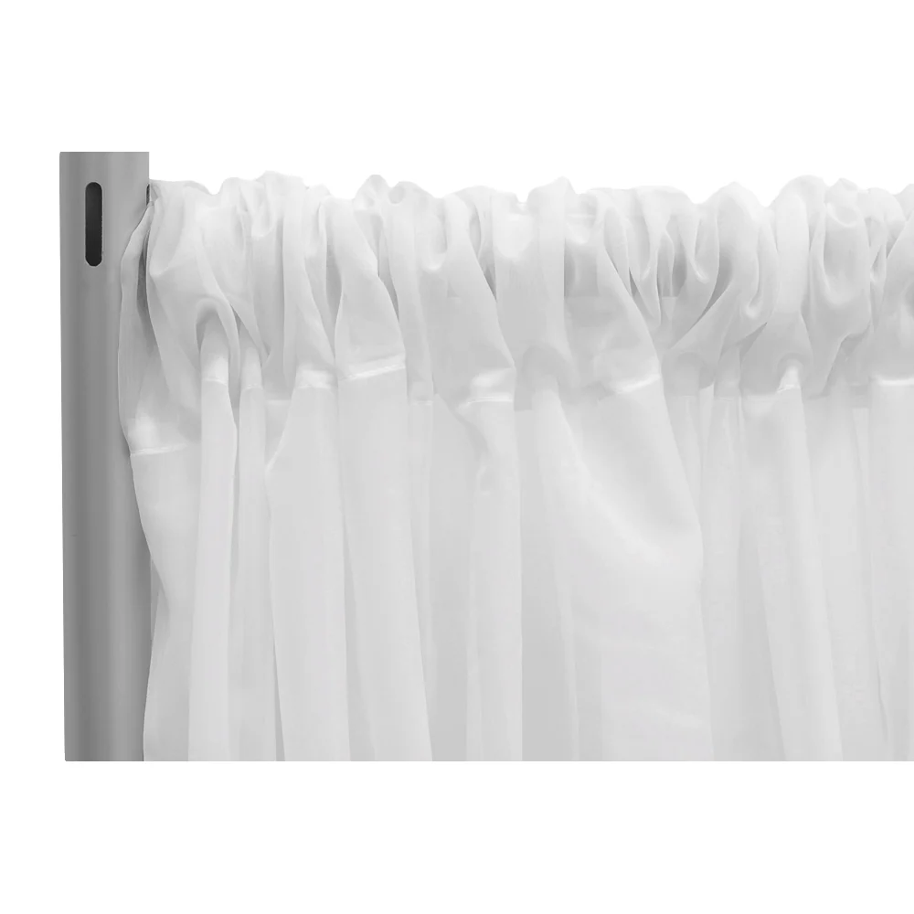 Sheer Voile Flame Retardant (FR) 12ft H x 118" W Drape/Backdrop Curtain Panel - White - Image 4