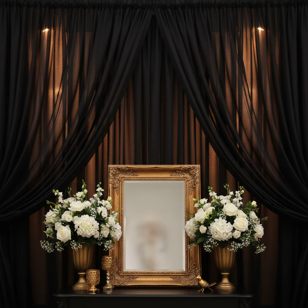 Sheer Voile Flame Retardant (FR) 14ft H x 118" W Drape/Backdrop Curtain Panel - Black - Image 2