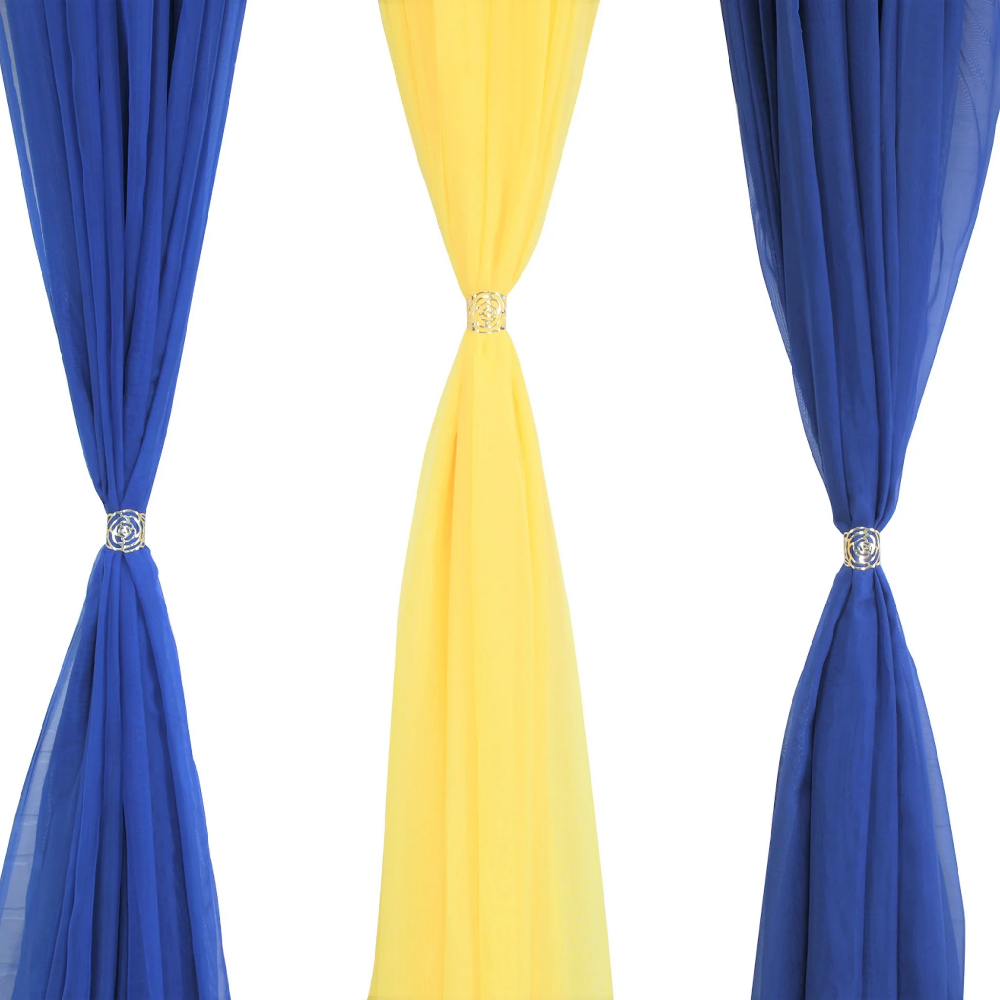 Sheer Voile Flame Retardant (FR) 14ft H x 118" W Drape/Backdrop Curtain Panel - Royal Blue - Image 3