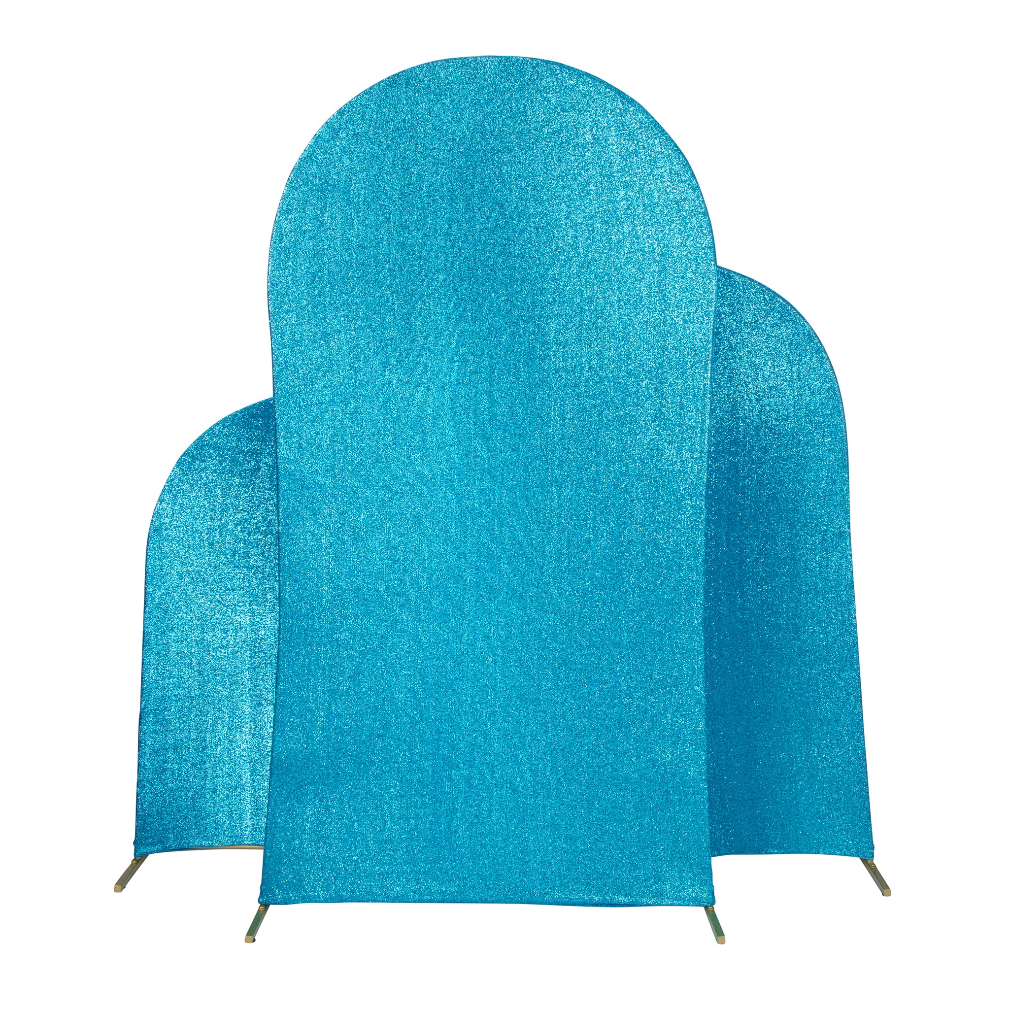 Shimmer Spandex Arch Covers for Chiara Frame Backdrop 3pc/set - Aqua Blue - Image 2