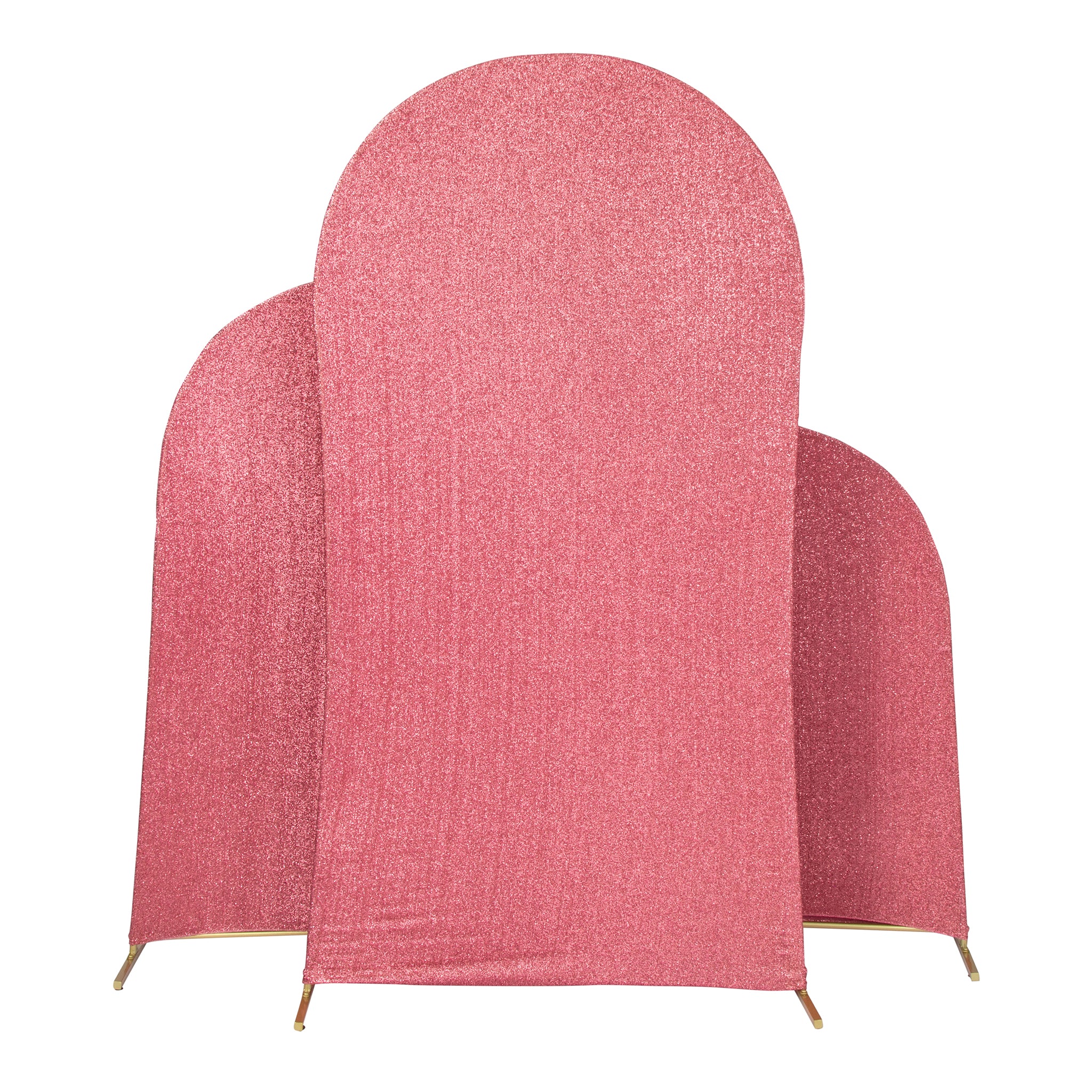 Shimmer Spandex Arch Covers for Chiara Frame Backdrop 3pc/set - Dusty Rose/Mauve - Image 2