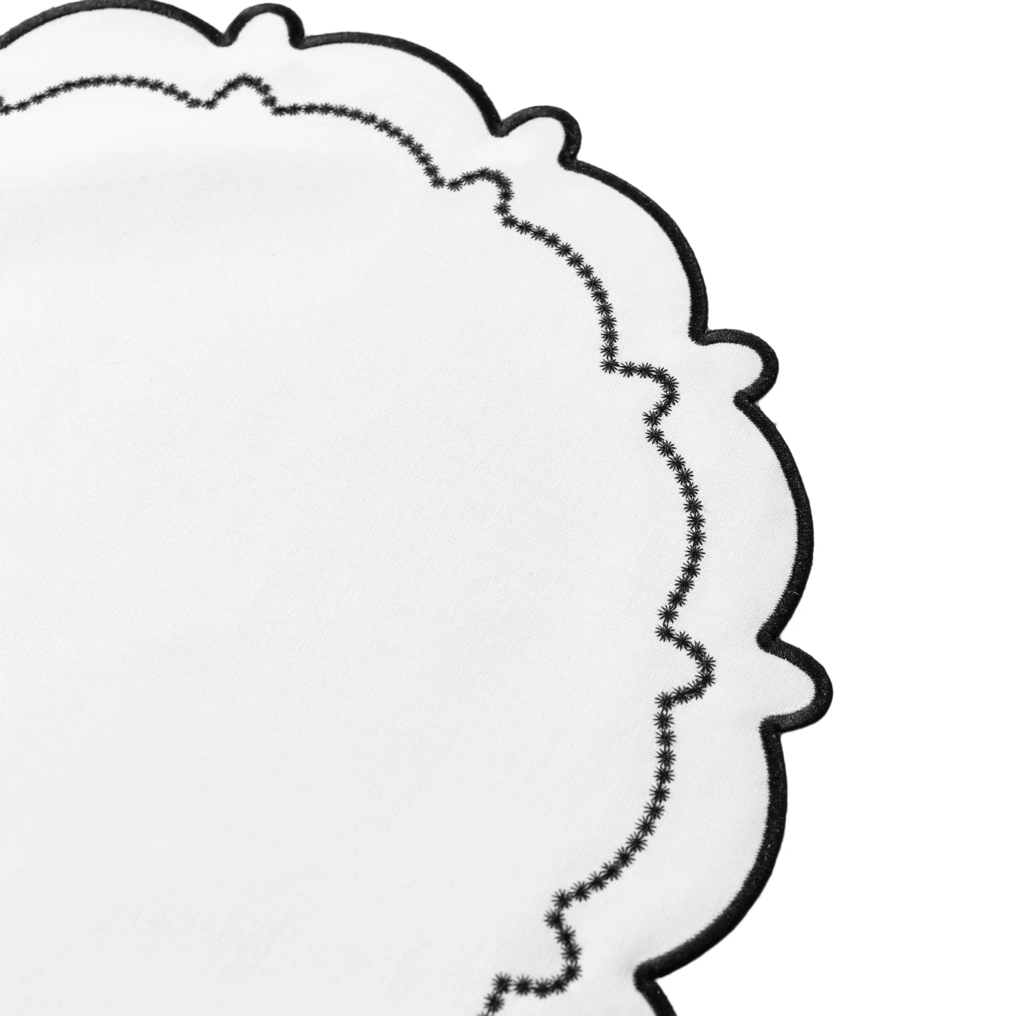 4pc/set Signature Scallop Placemats - White/Black Trim - Image 5