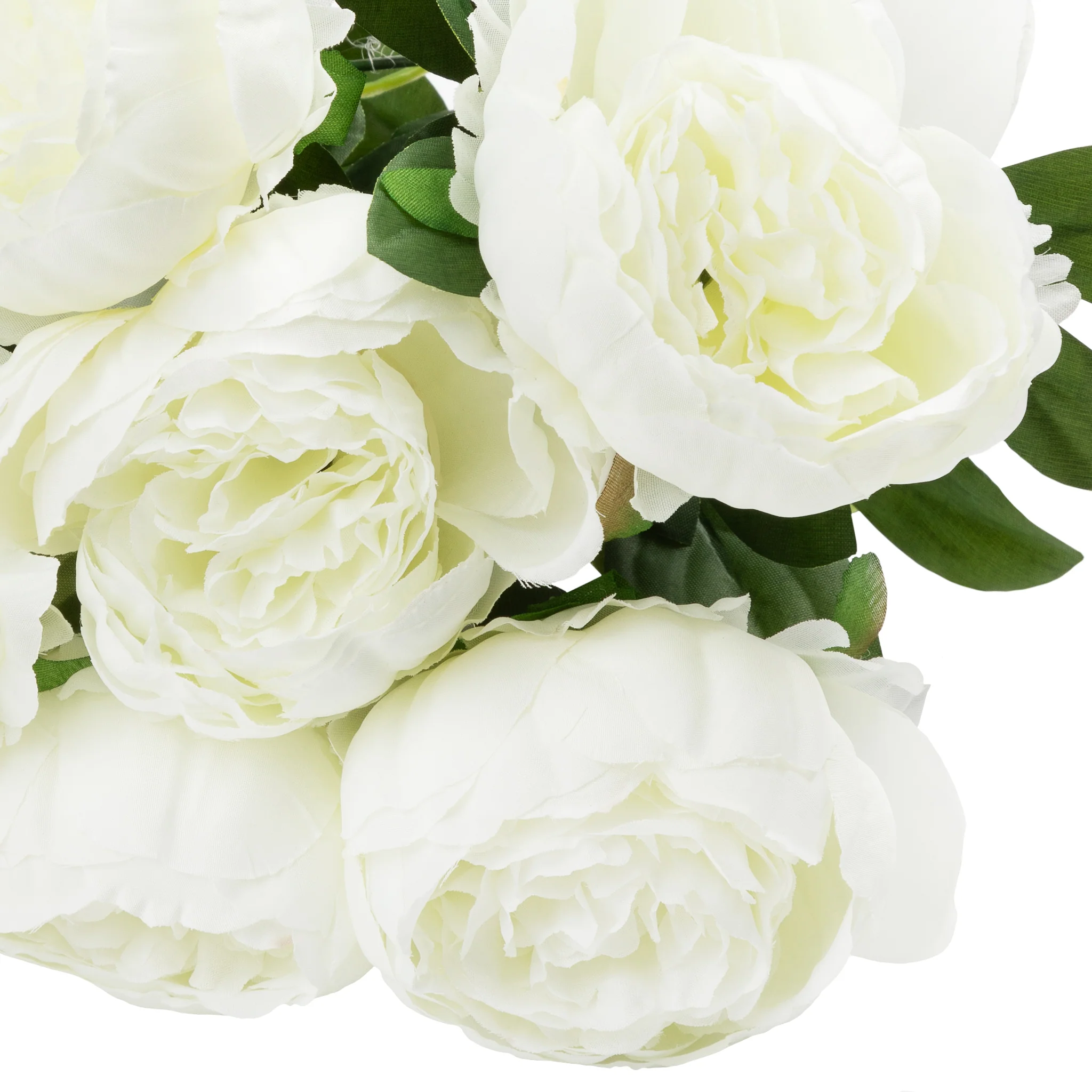 Silk Artificial Peony Flower Bush Bundle - Ivory - Image 2