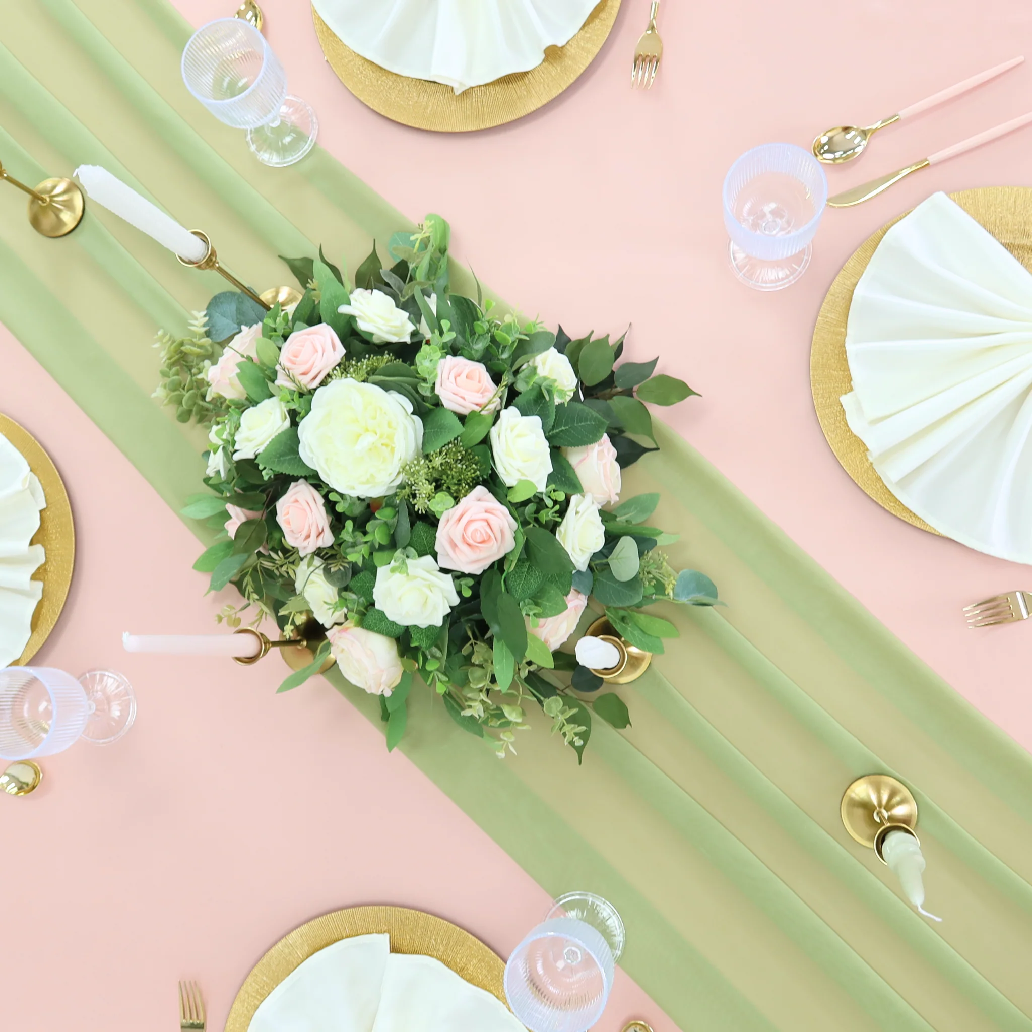 Silk Artificial Peony Flower Bush Bundle - Ivory - Image 6