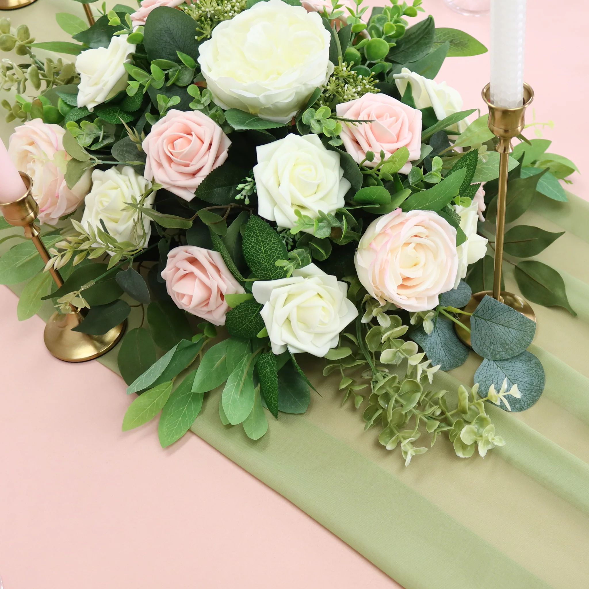 Silk Artificial Peony Flower Bush Bundle - Ivory - Image 7
