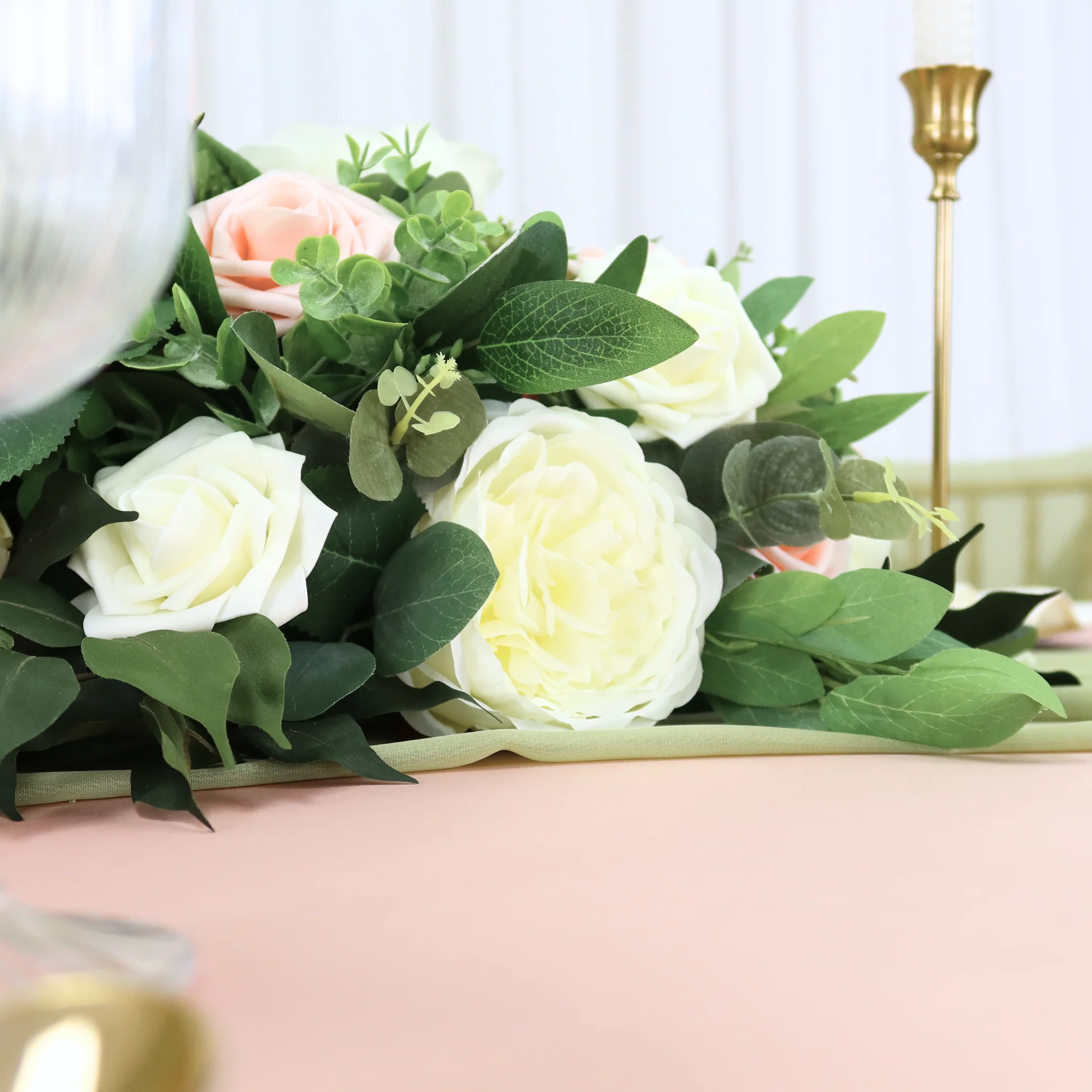 Silk Artificial Peony Flower Bush Bundle - Ivory - Image 8