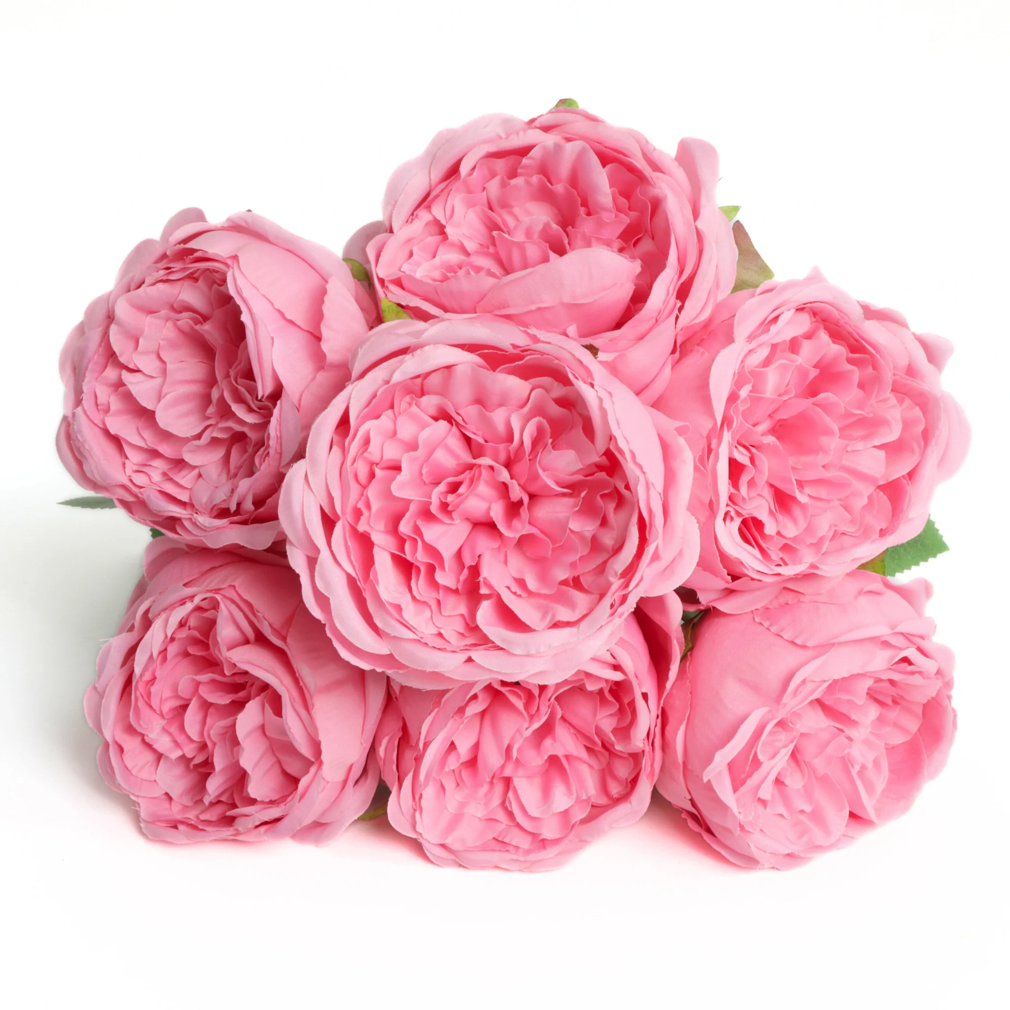 Silk Artificial Peony Flower Bush Bundle - Light Pink - Image 2