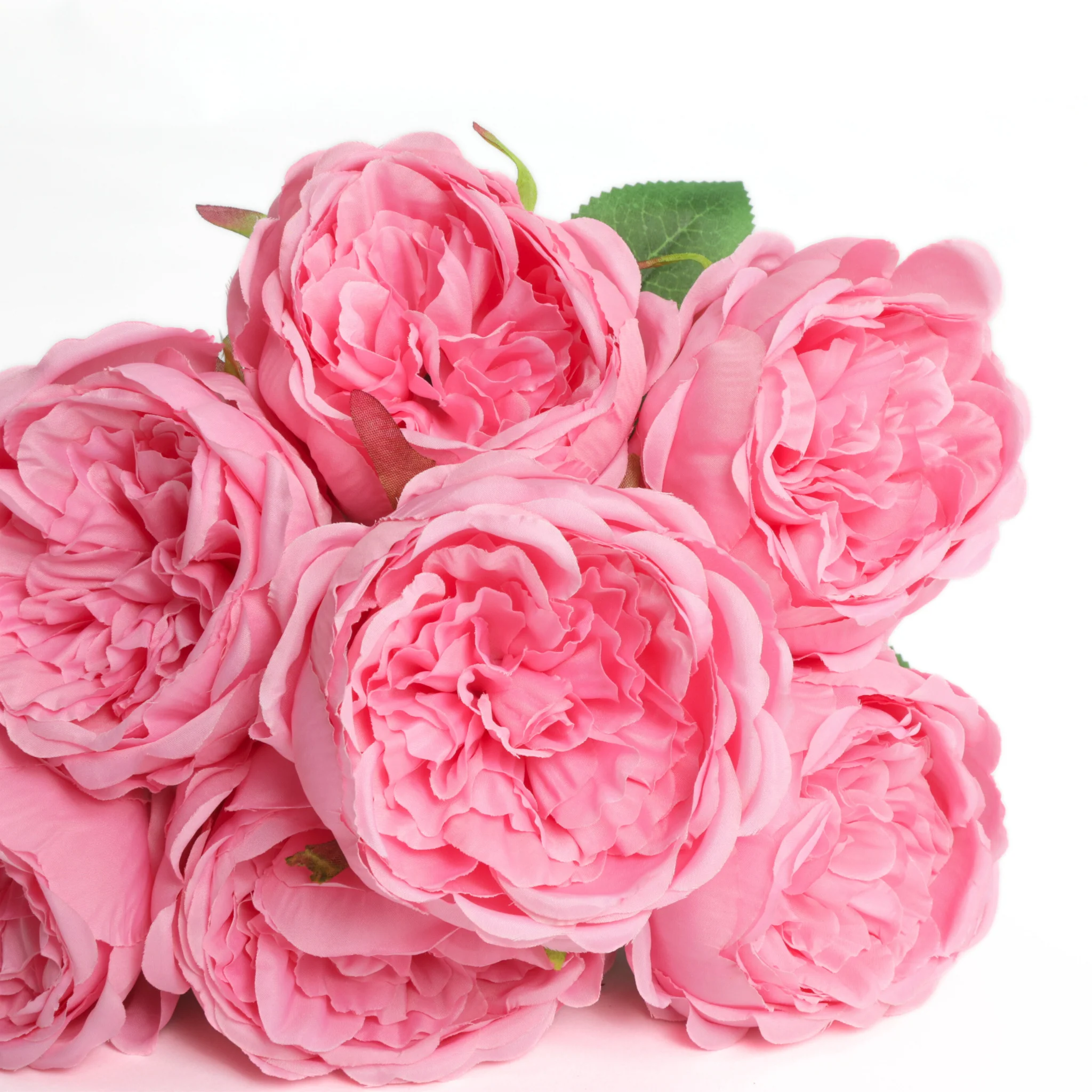 Silk Artificial Peony Flower Bush Bundle - Light Pink - Image 6