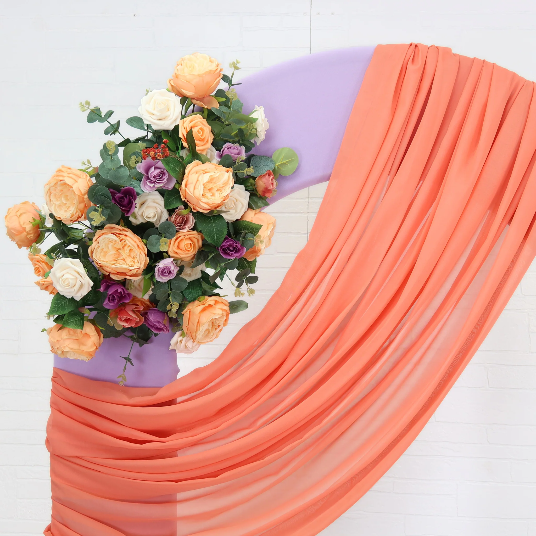 Silk Artificial Peony Flower Bush Bundle - Peach - Image 4