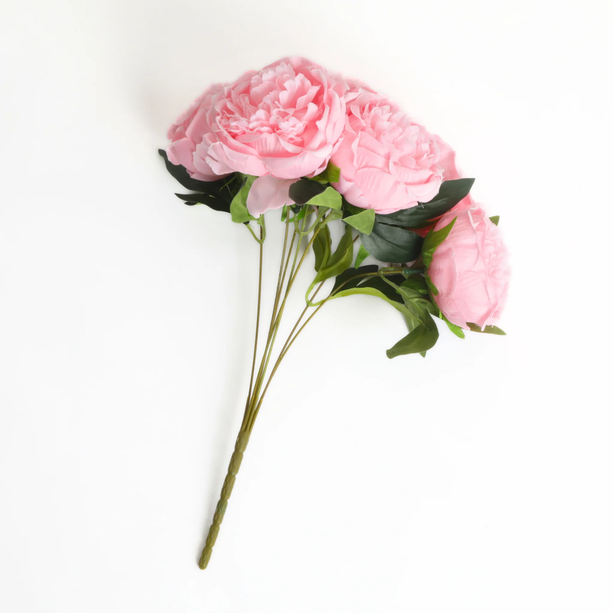 Silk Artificial Peony Flower Bush Bundle - Pink - Image 4
