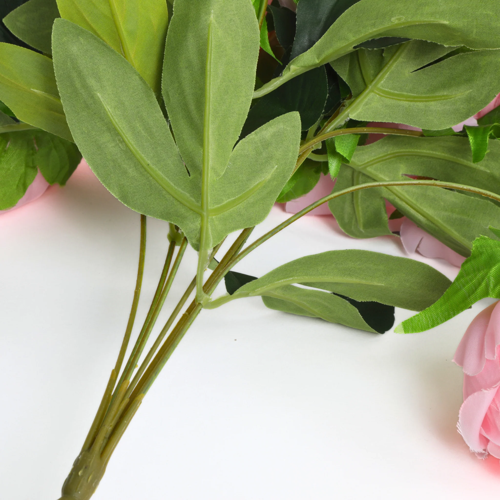 Silk Artificial Peony Flower Bush Bundle - Pink - Image 5