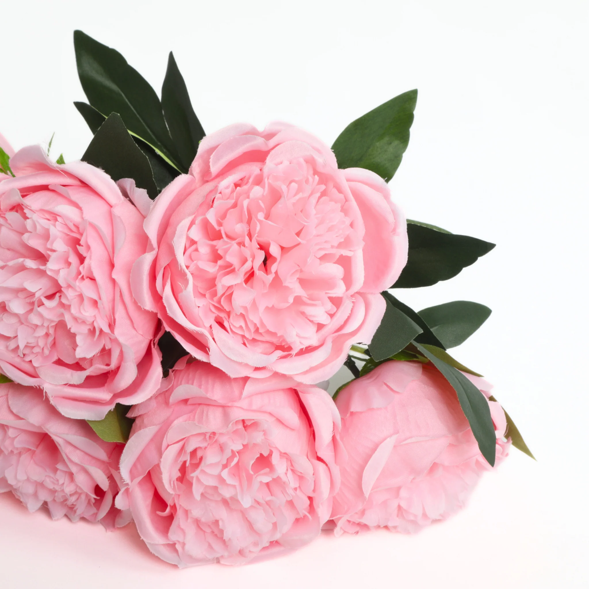 Silk Artificial Peony Flower Bush Bundle - Pink - Image 6
