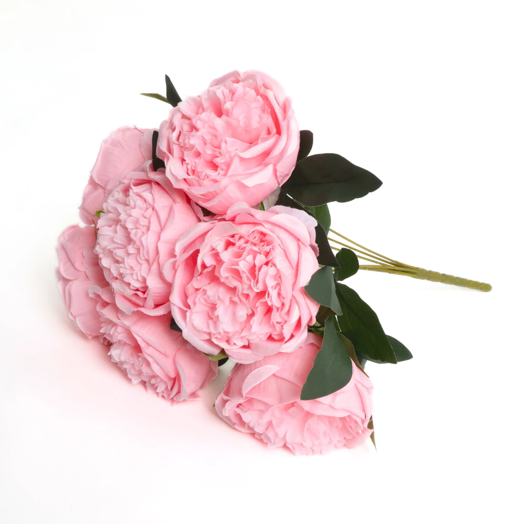 Silk Artificial Peony Flower Bush Bundle - Pink - Image 8