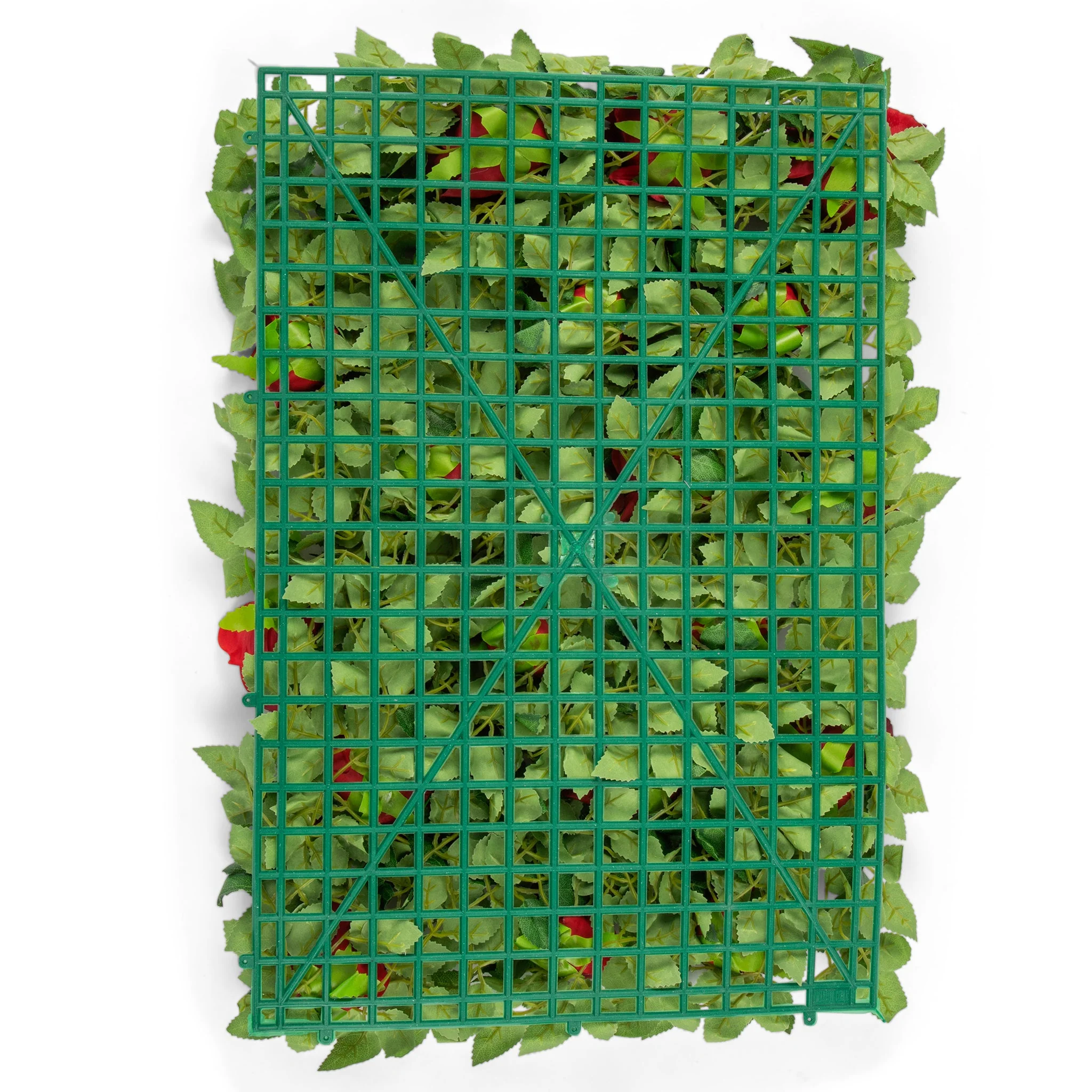 Silk Greenery with Roses Wall Backdrop Panel - Apple Red - Image 2