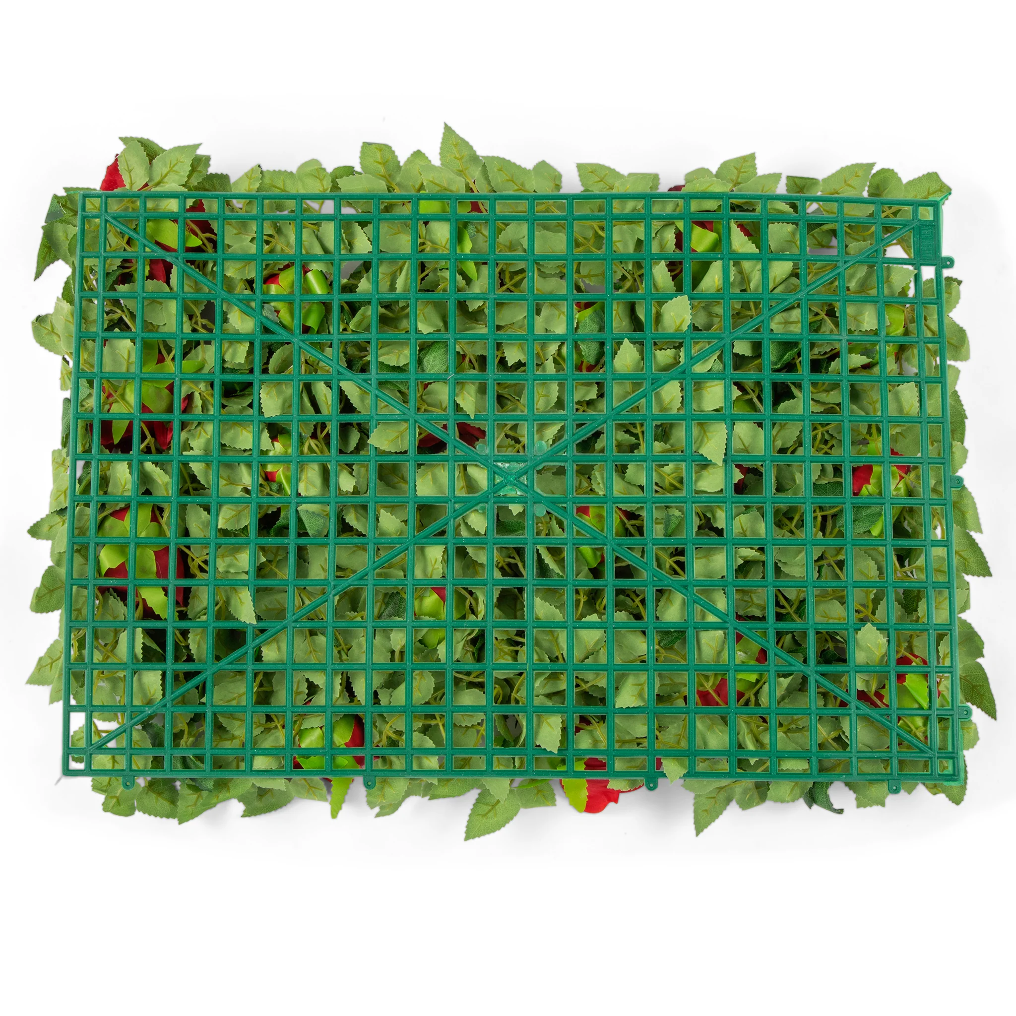 Silk Greenery with Roses Wall Backdrop Panel - Apple Red - Image 3