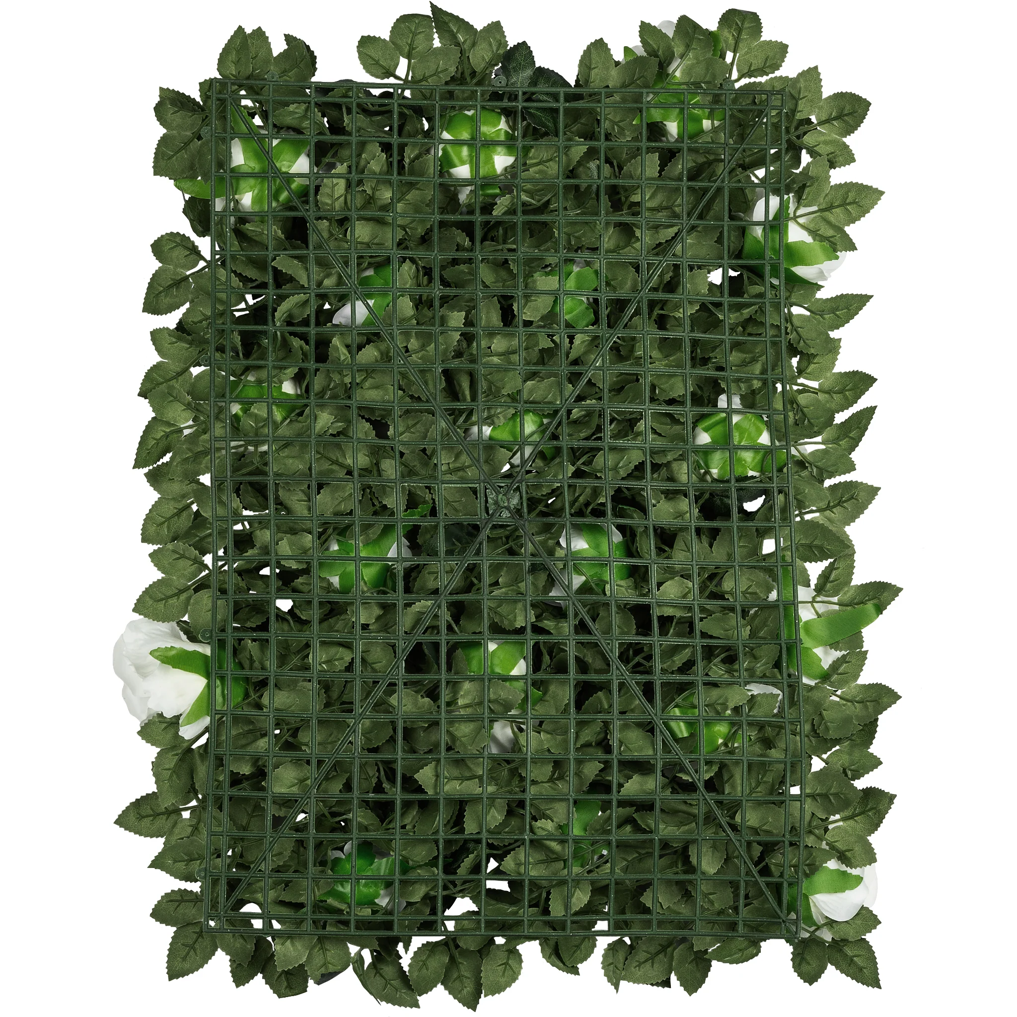 Silk Greenery with Roses Wall Backdrop Panel - Ivory - Image 2
