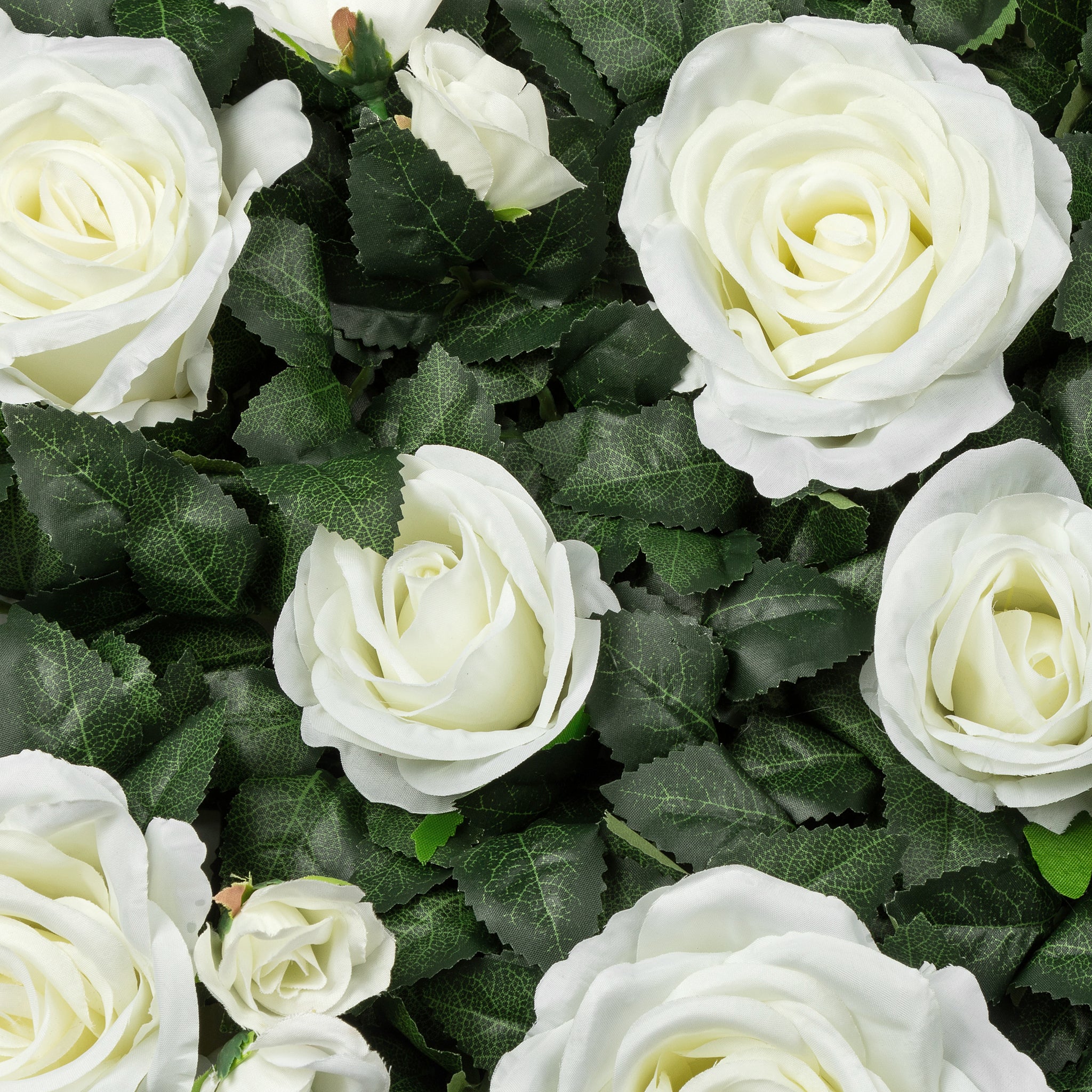 Silk Greenery with Roses Wall Backdrop Panel - Ivory - Image 3