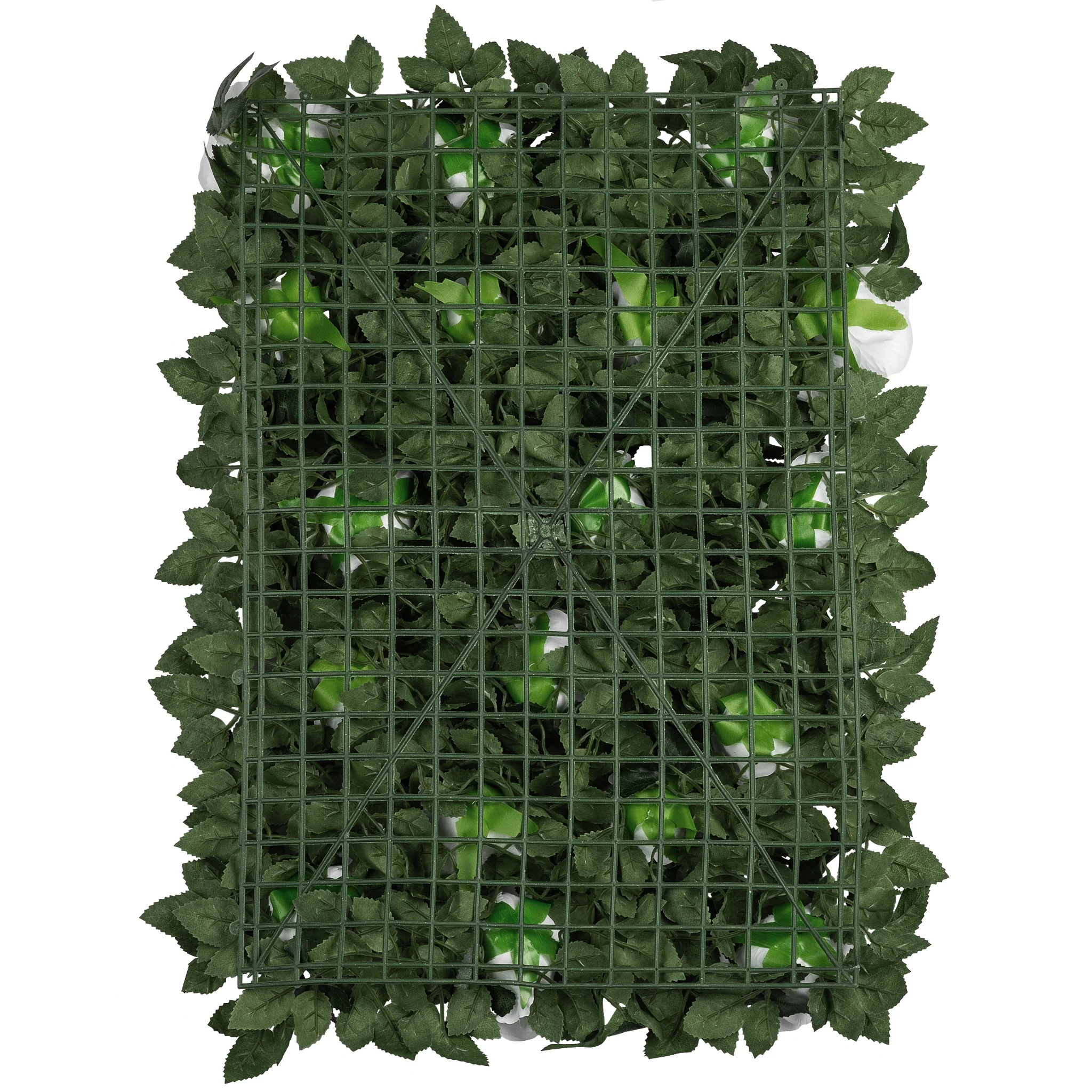 Silk Greenery with Roses Wall Backdrop Panel - White - Image 2