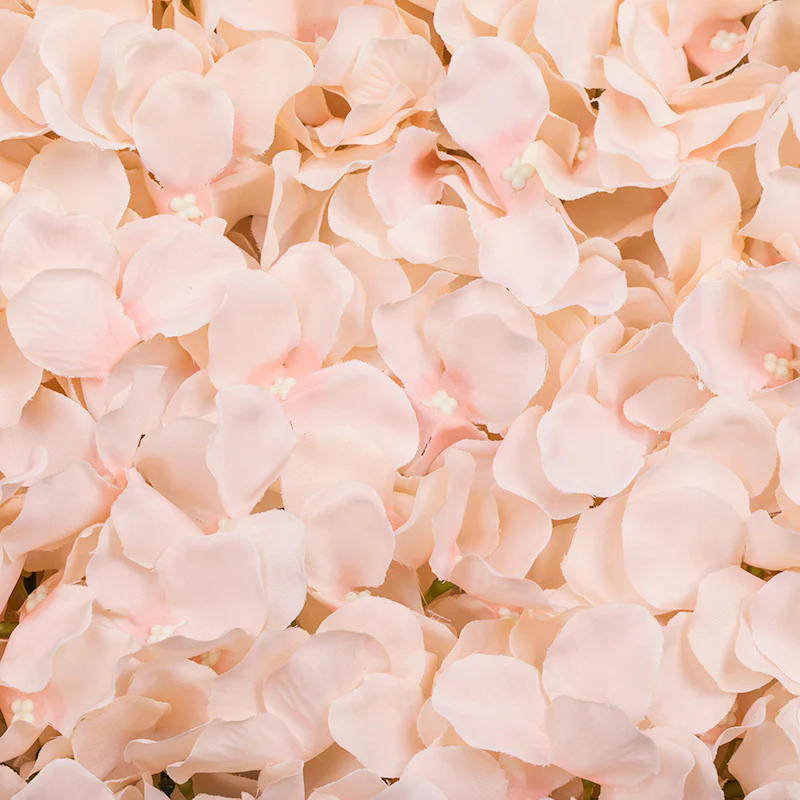 Silk Hydrangeas Flower Wall Backdrop Panel - Light Pink - Image 3