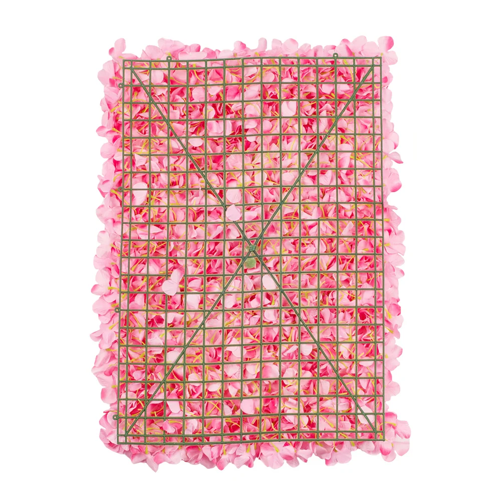 Silk Hydrangeas Flower Wall Backdrop Panel - Pink - Image 2