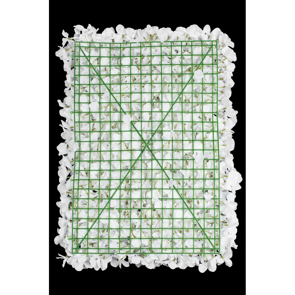 Silk Hydrangeas Flower Wall Backdrop Panel - White - Image 3